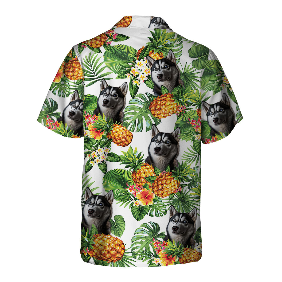 Husky AI - Tropical Pattern Hawaiian Shirt