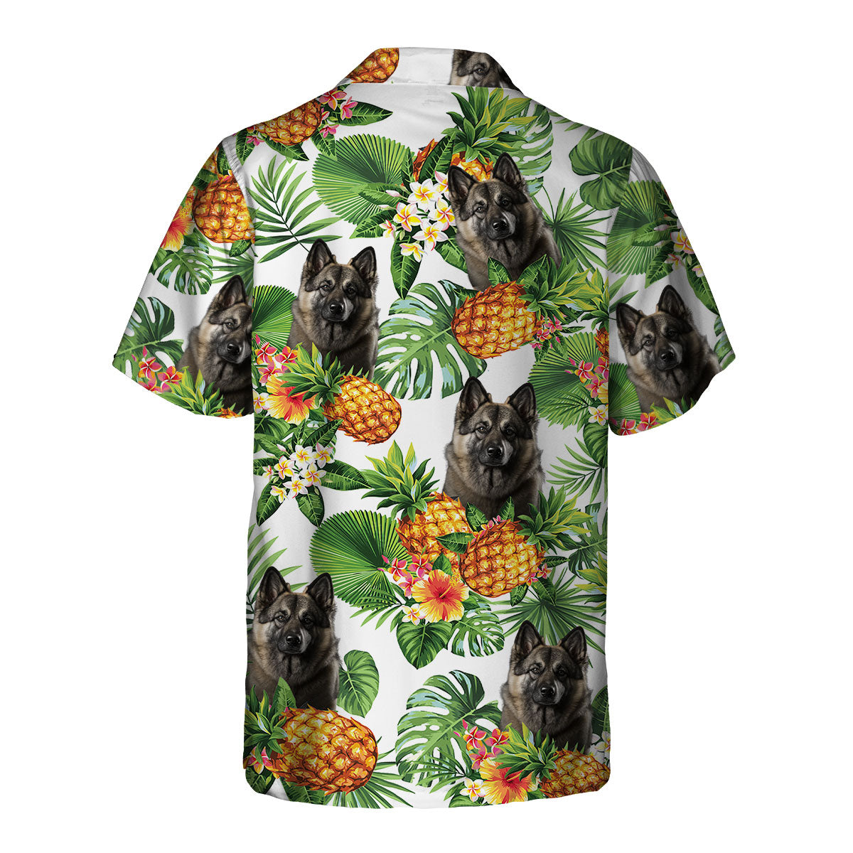 Norwegian Elkhound AI - Tropical Pattern Hawaiian Shirt