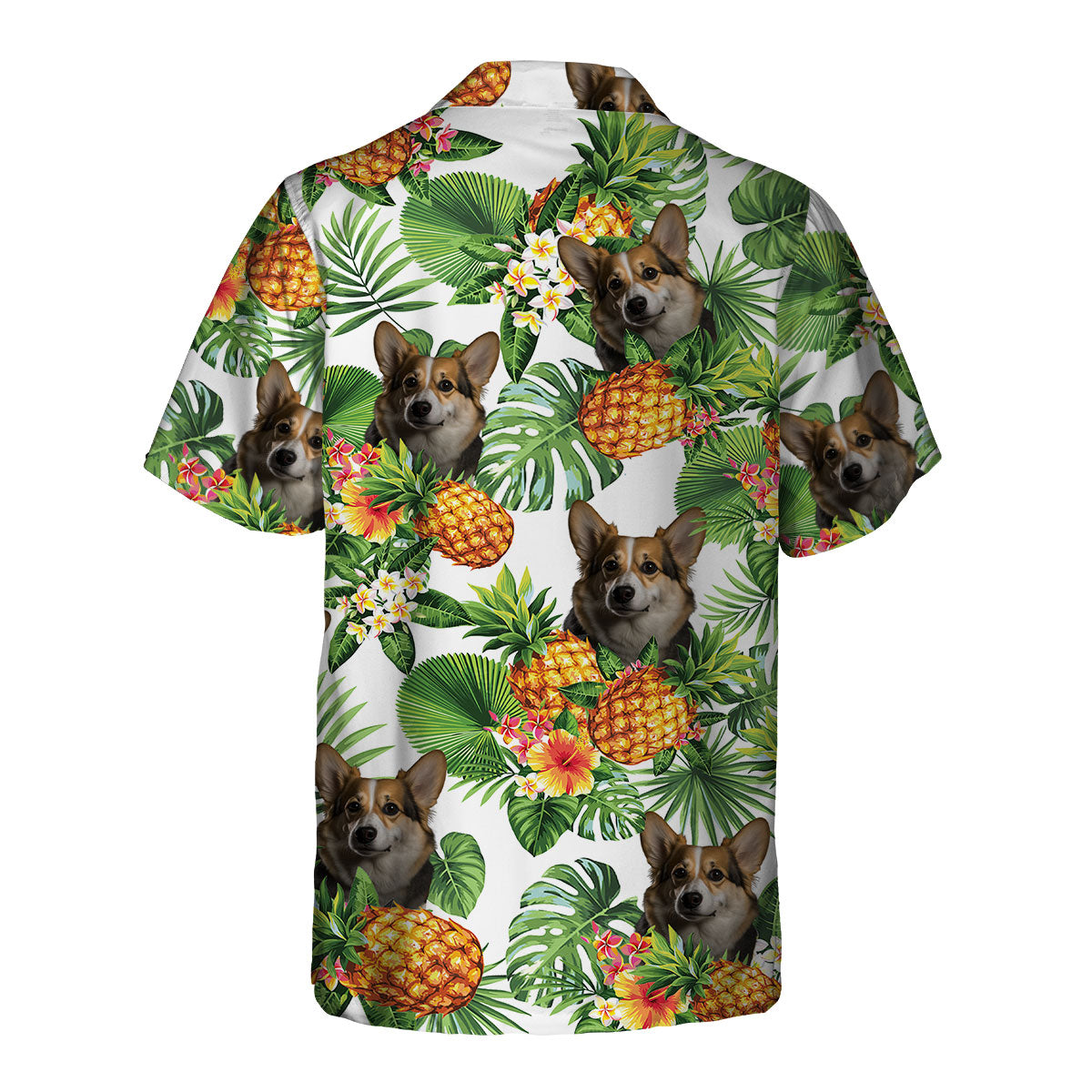 Pembroke Welsh Corgi AI - Tropical Pattern Hawaiian Shirt