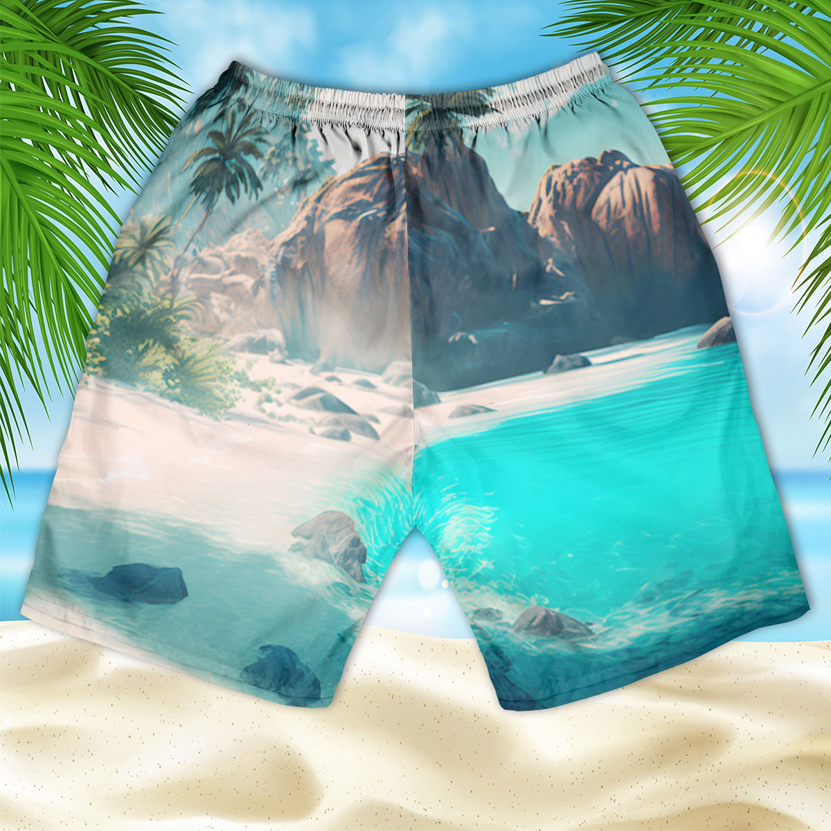 Australian Kelpie - 3D Men's Beach Short