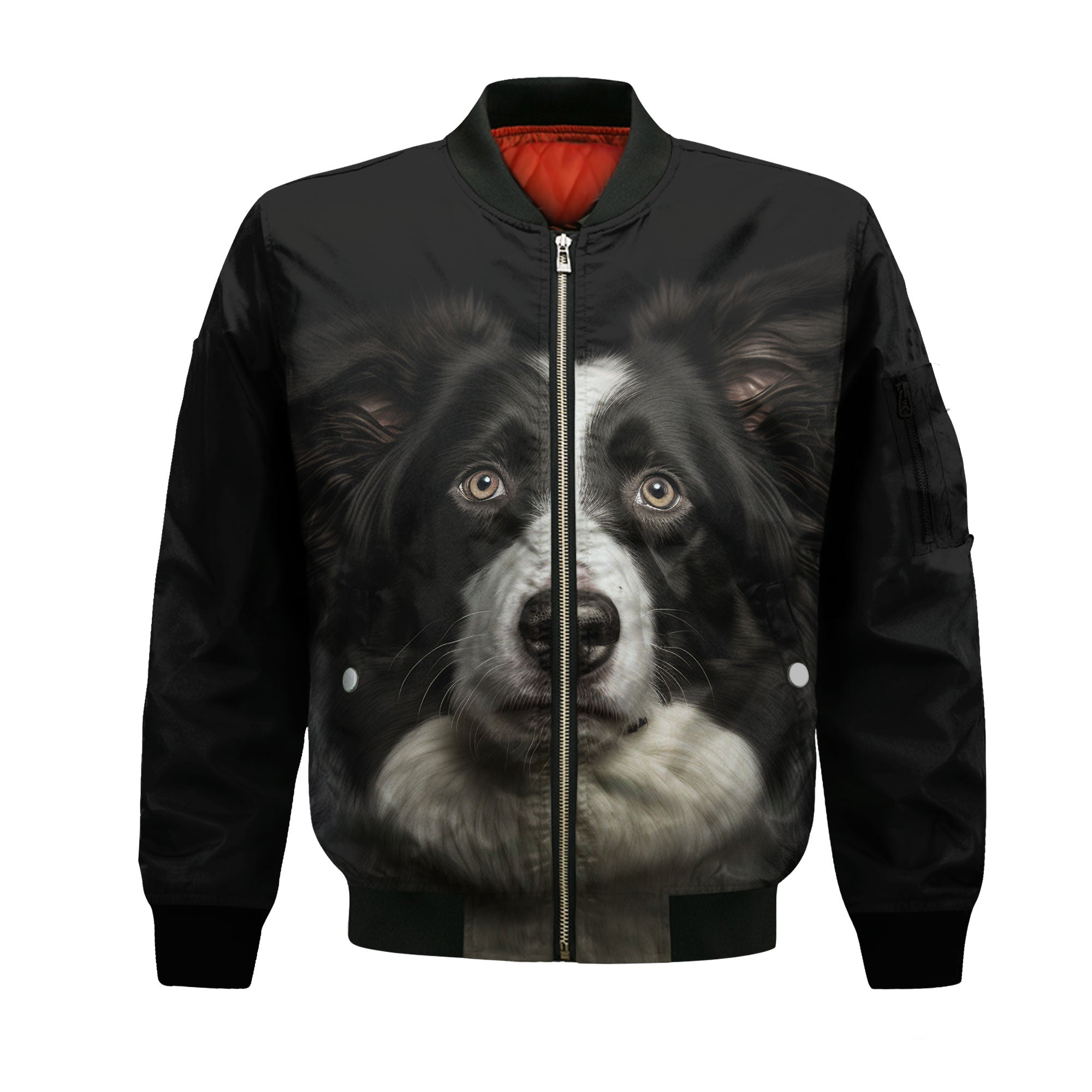 Border Collie AI - Unisex 3D Graphic Bomber Jacket