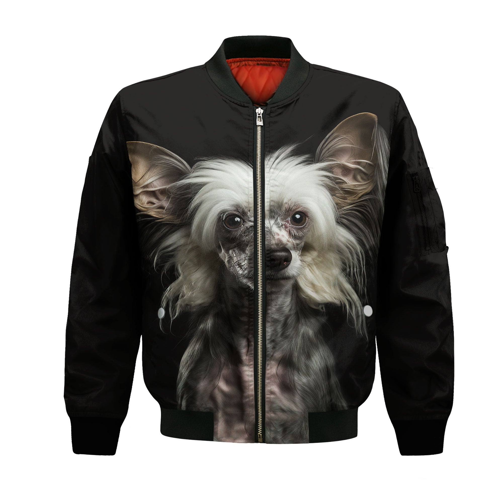 Chinese Crested AI - Unisex 3D Graphic Bomber Jacket
