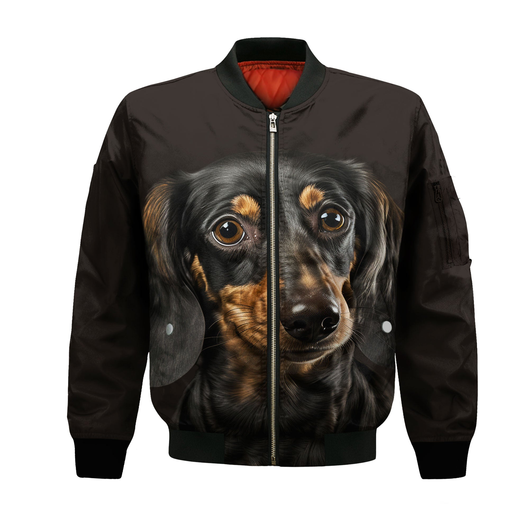 Dachshund 2 AI - Unisex 3D Graphic Bomber Jacket