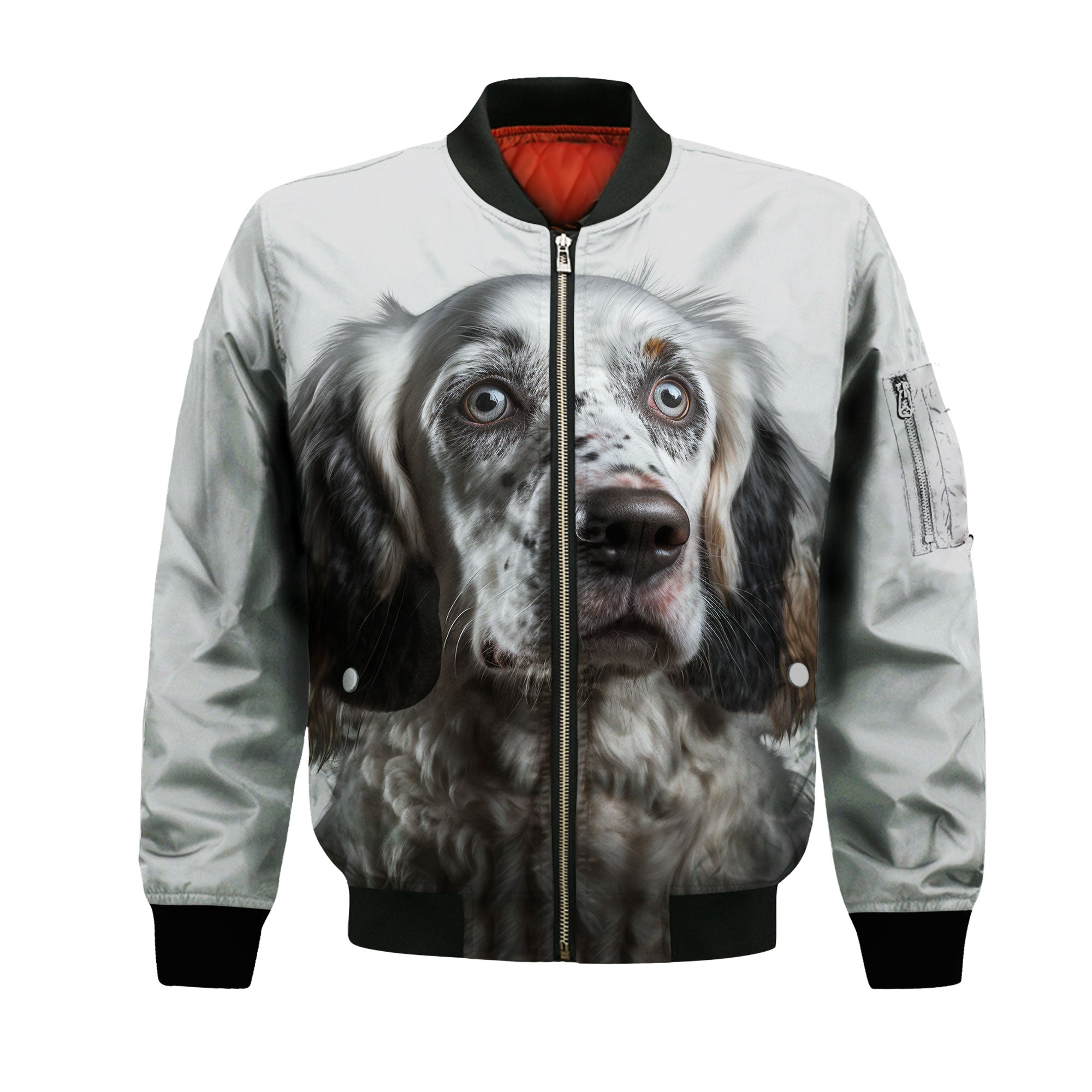 English Setter AI - Unisex 3D Graphic Bomber Jacket