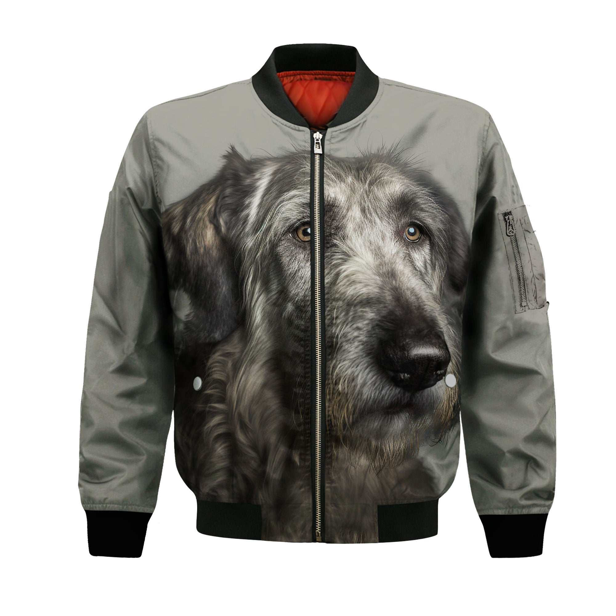 Irish Wolfhound AI - Unisex 3D Graphic Bomber Jacket