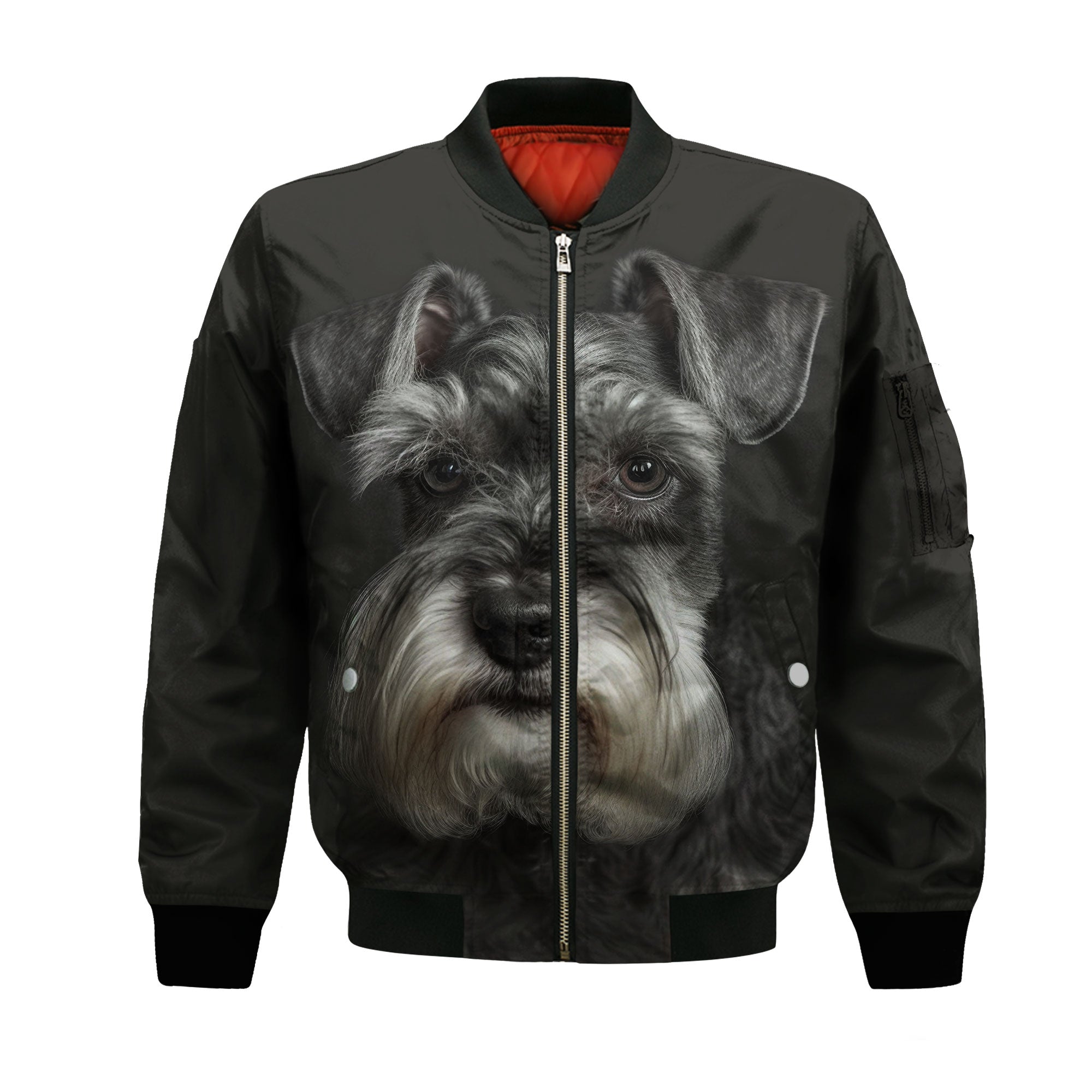 Miniature Schnauzer AI - Unisex 3D Graphic Bomber Jacket