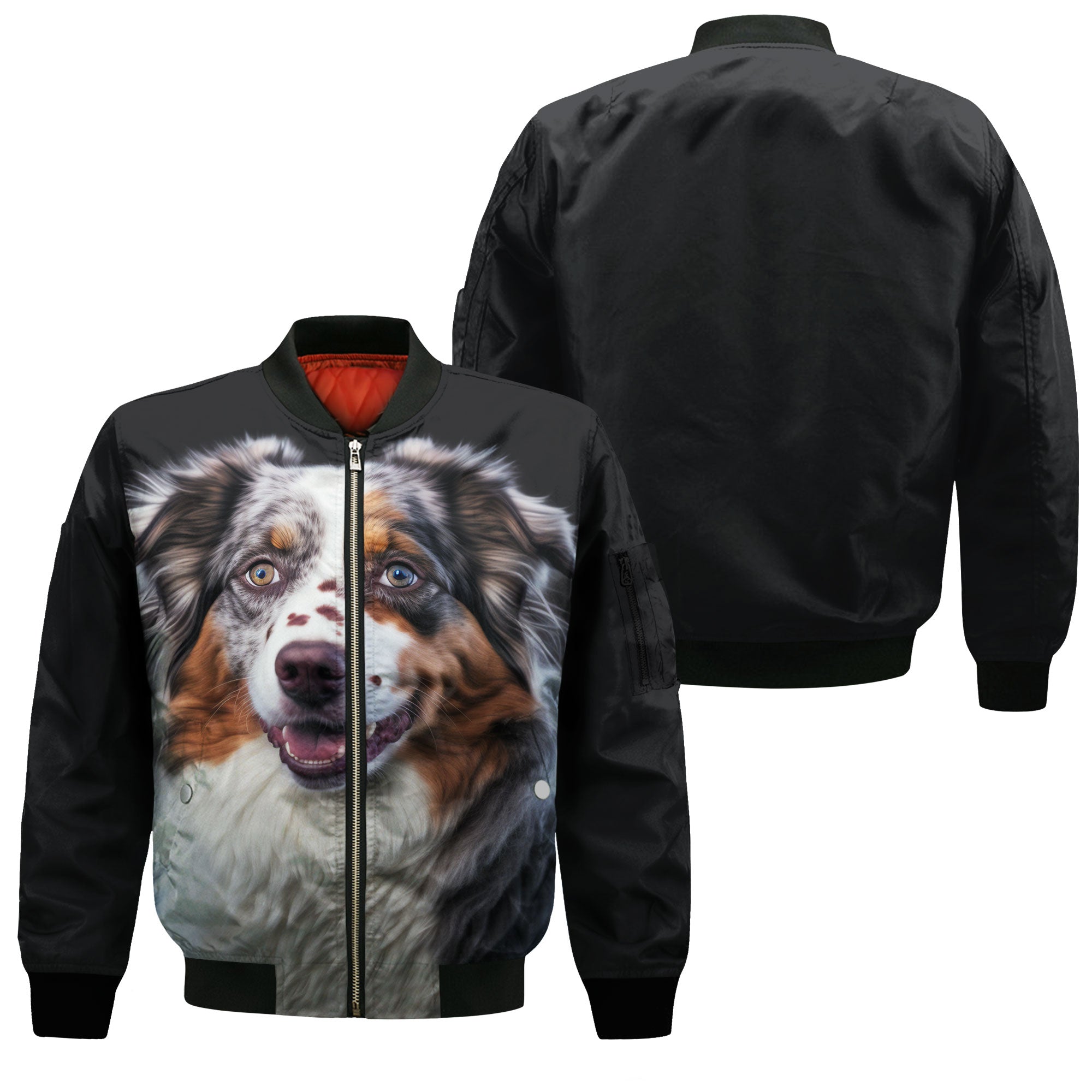Australian Shepherd AI - Unisex 3D Graphic Bomber Jacket