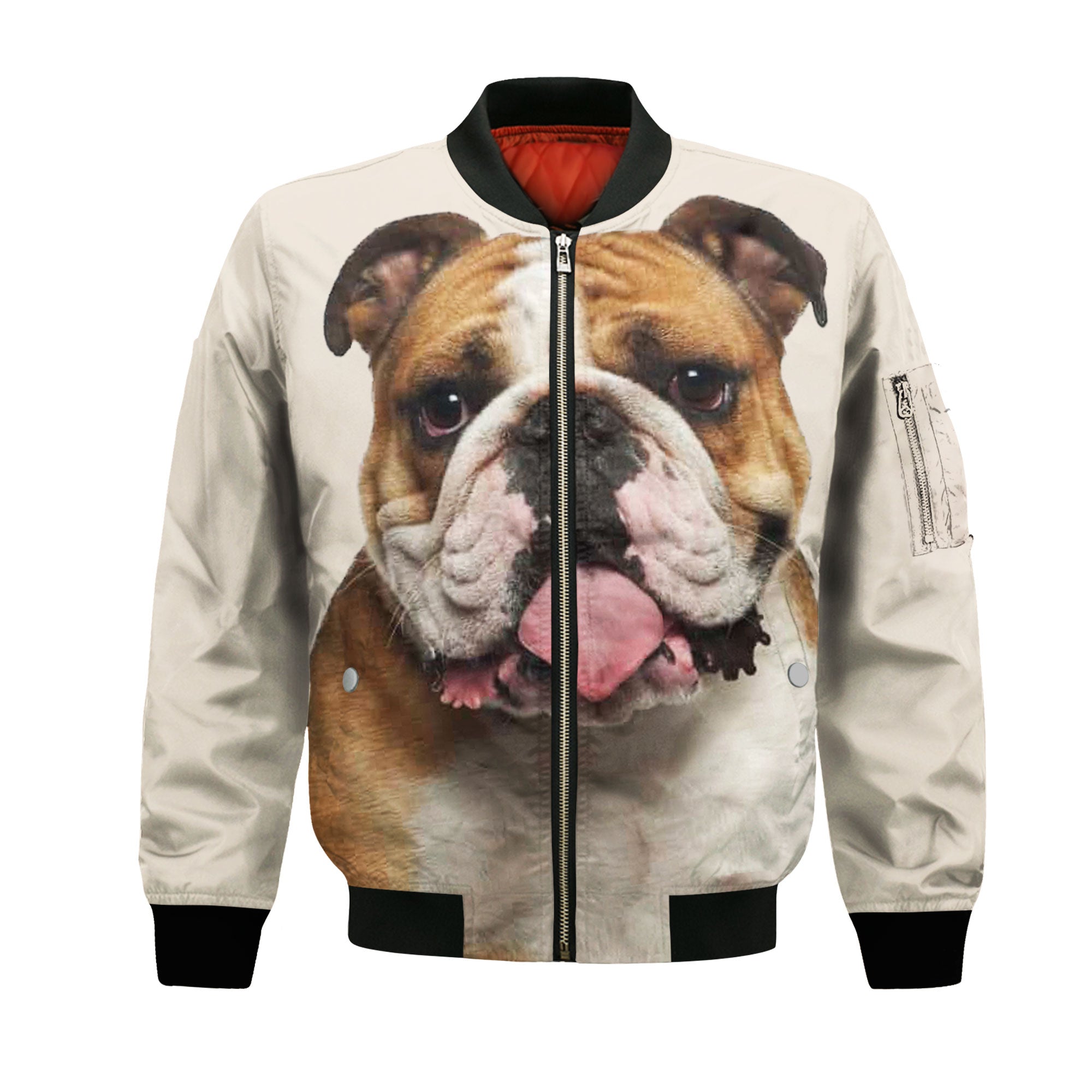 English Bulldog - Unisex 3D Graphic Bomber Jacket