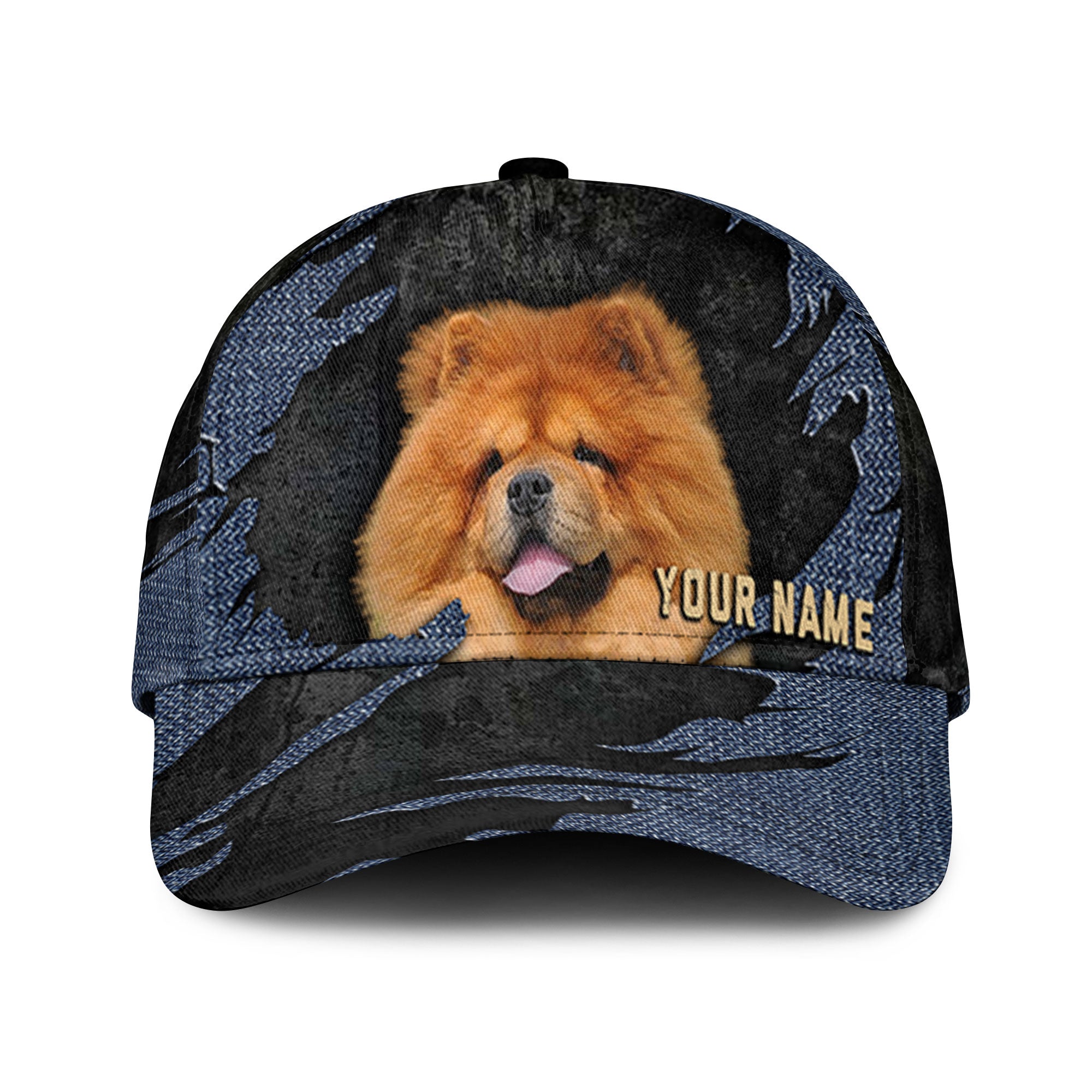 Chow Chow - Jean Background Custom Name Cap