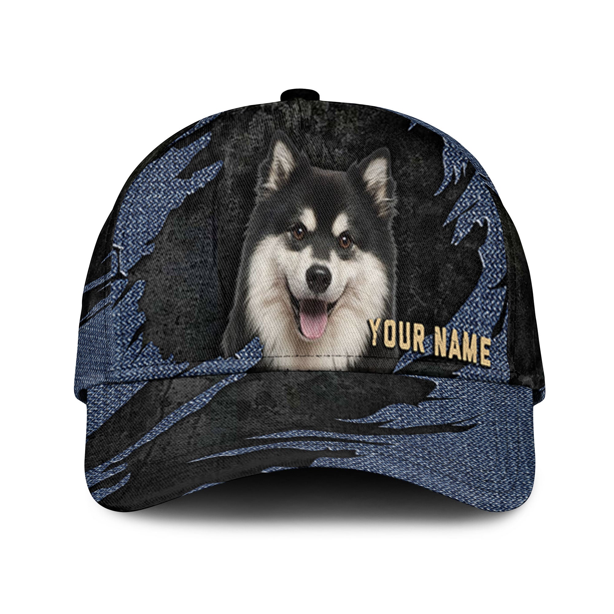 Finnish Lapphund - Jean Background Custom Name Cap