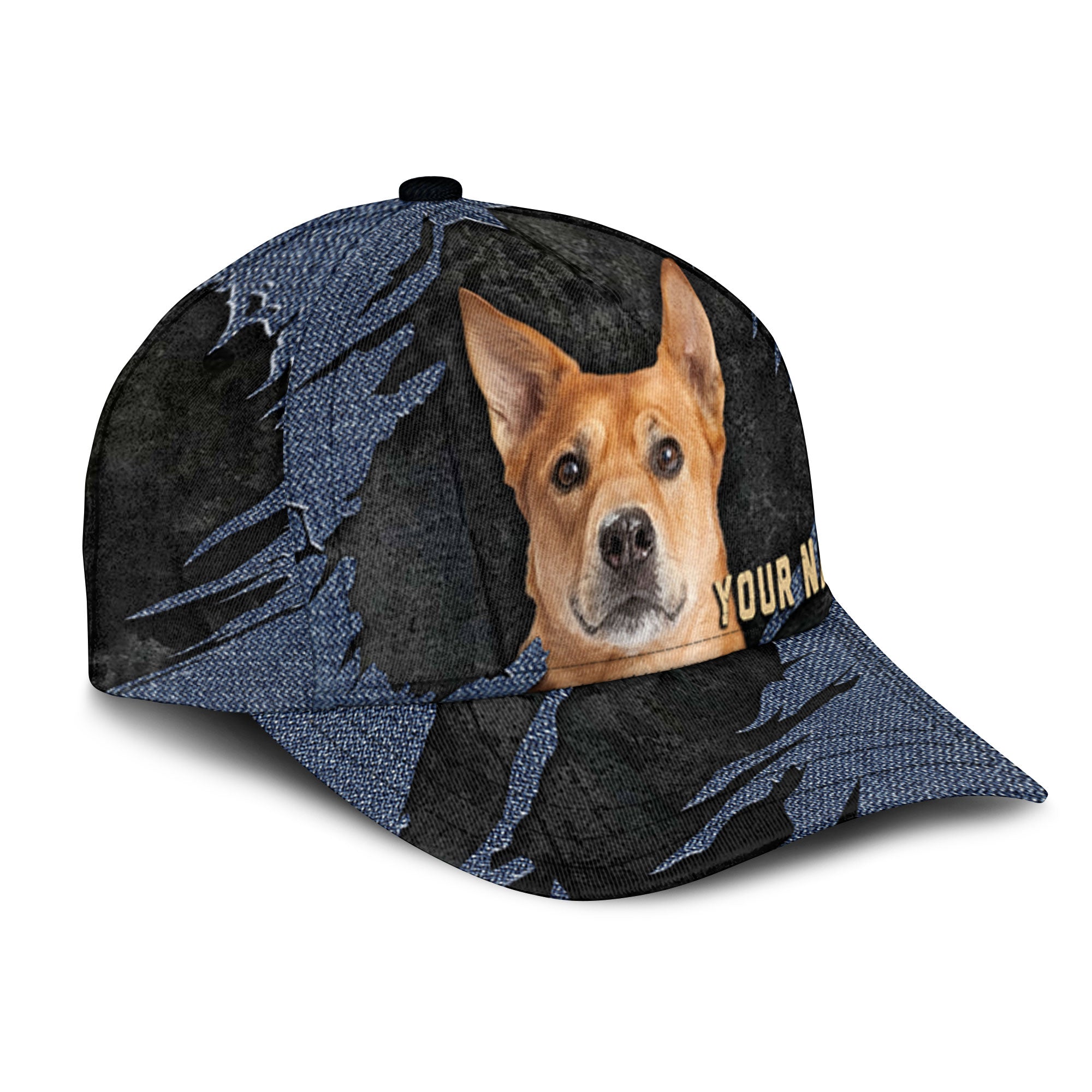 Carolina Dog - Jean Background Custom Name Cap