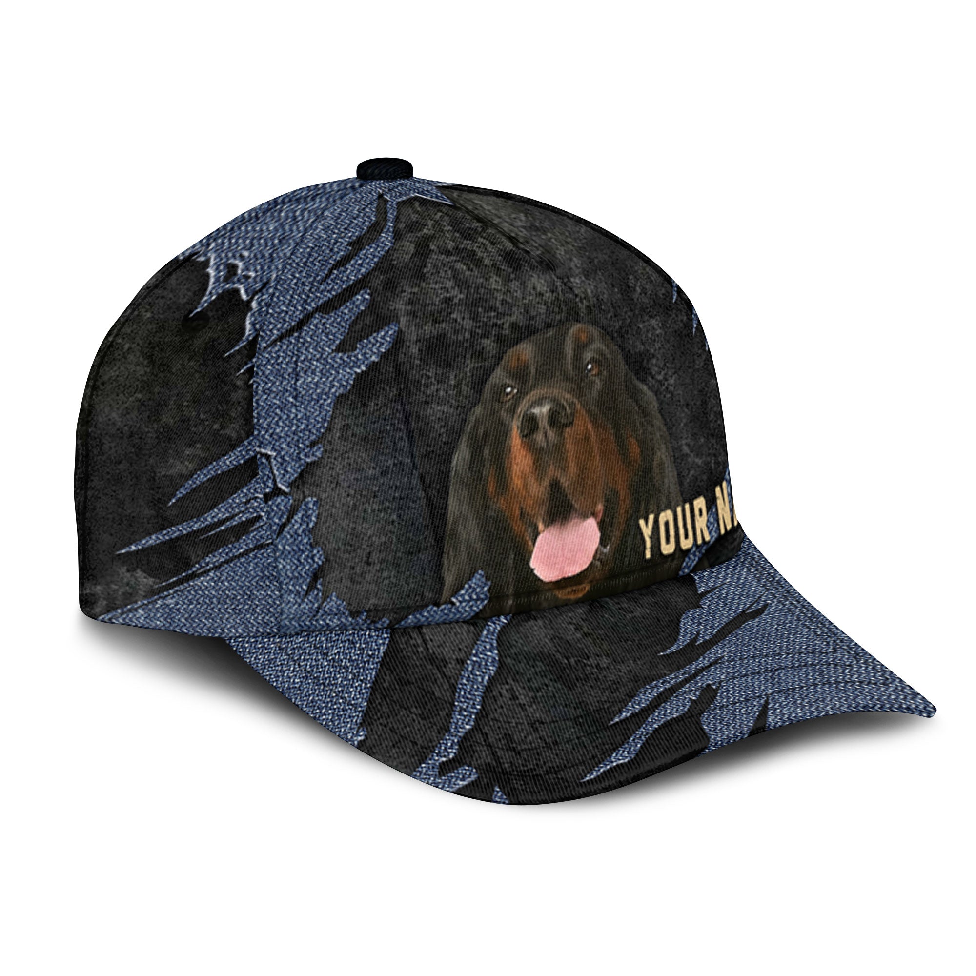 Gordon Setter - Jean Background Custom Name Cap