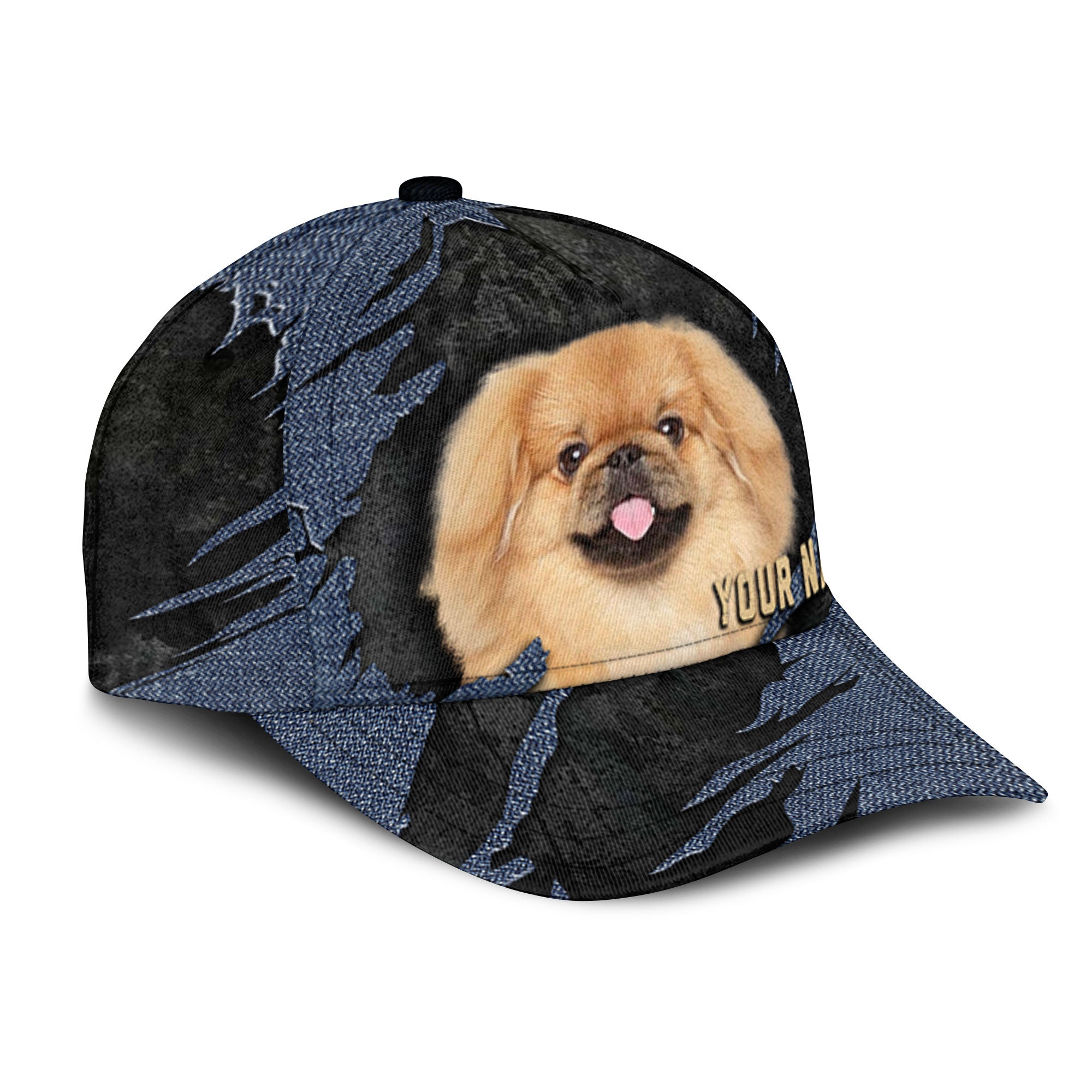 Pekingese - Jean Background Custom Name Cap