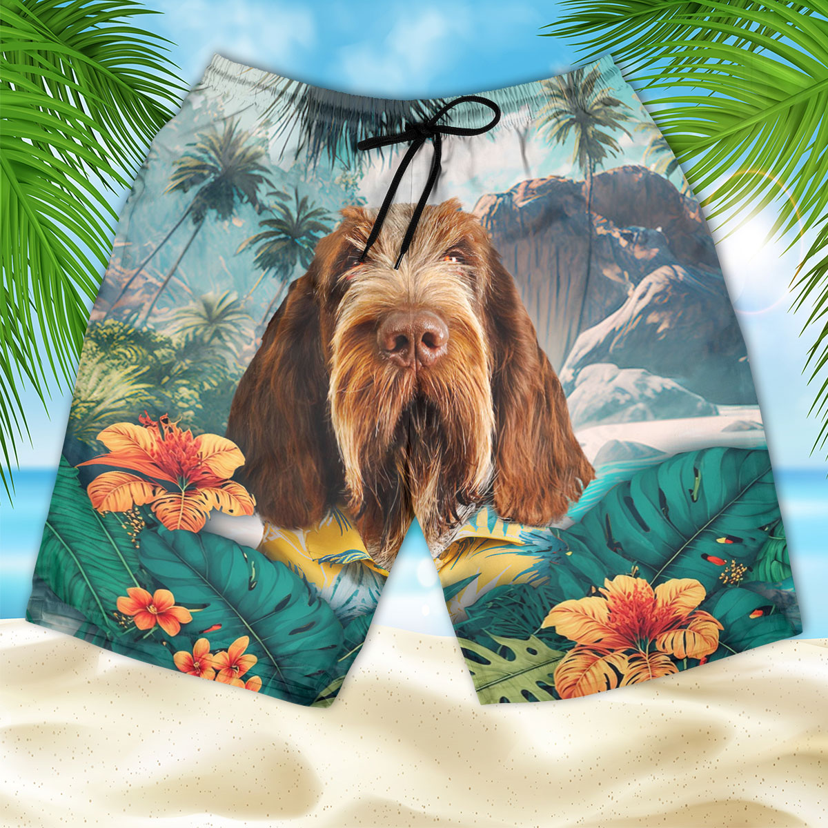 Spinone Italiano - 3D Men's Beach Short