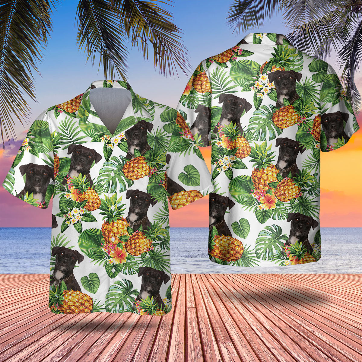 Patterdale Terrier - Tropical Pattern Hawaiian Shirt