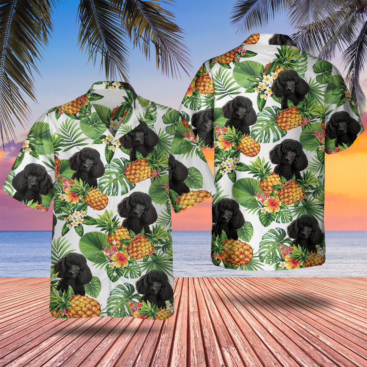 Poodle AI - Tropical Pattern Hawaiian Shirt
