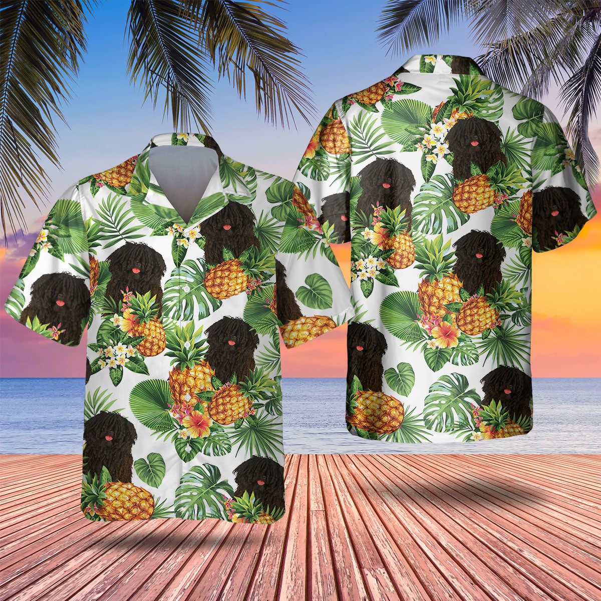 Puli Dog - Tropical Pattern Hawaiian Shirt