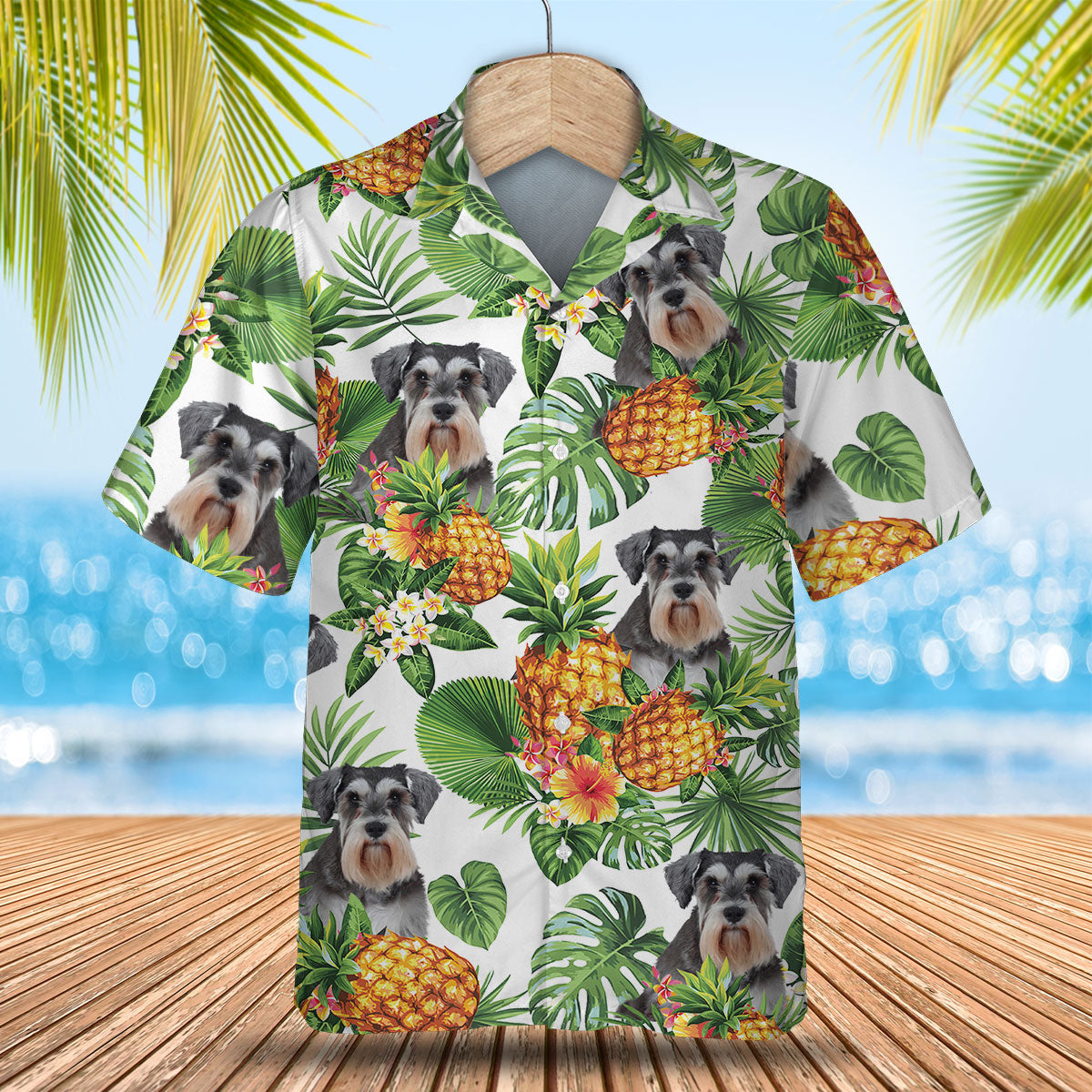 Miniature Schnauzer - Tropical Pattern Hawaiian Shirt