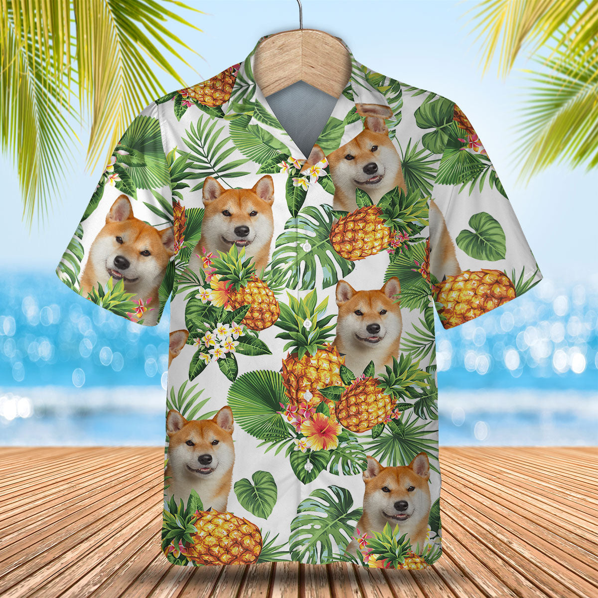 Akita Inu - Tropical Pattern Hawaiian Shirt