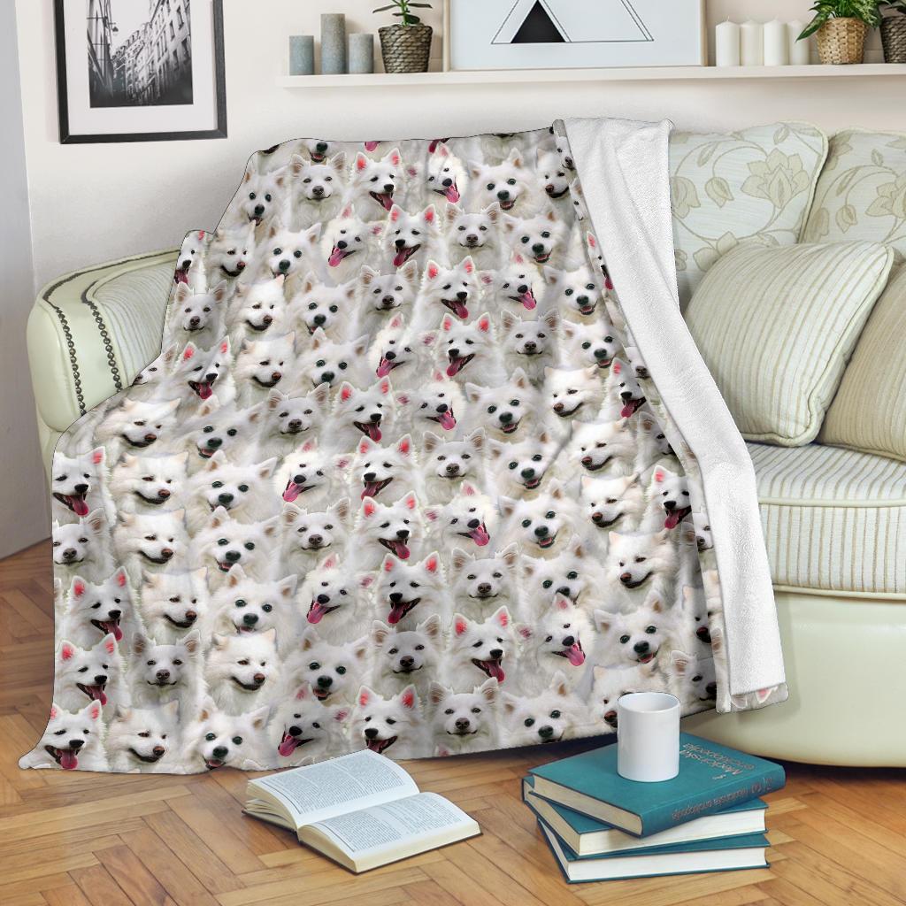 American Eskimo Dog Full Face Blanket