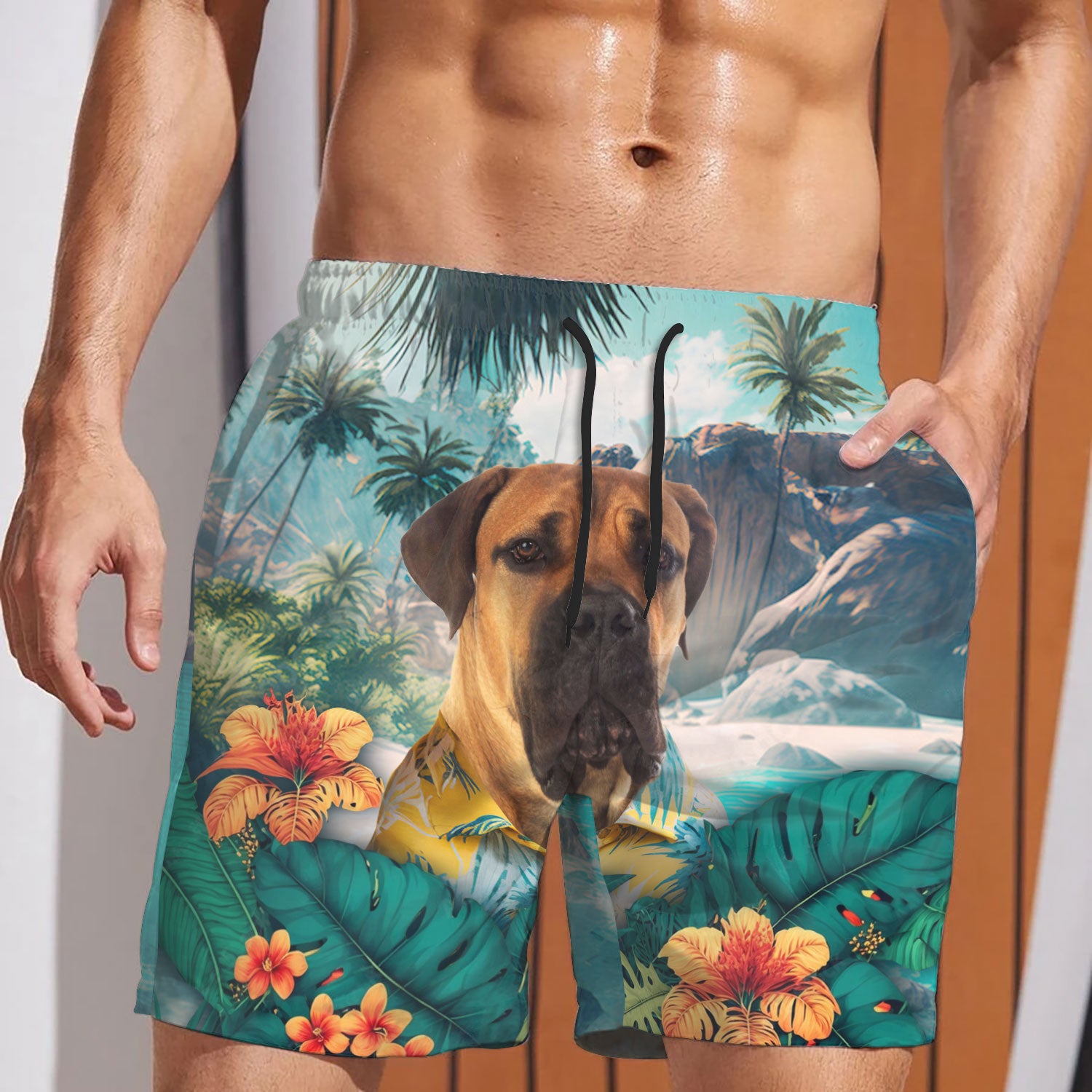 Boerboel - 3D Men's Beach Short