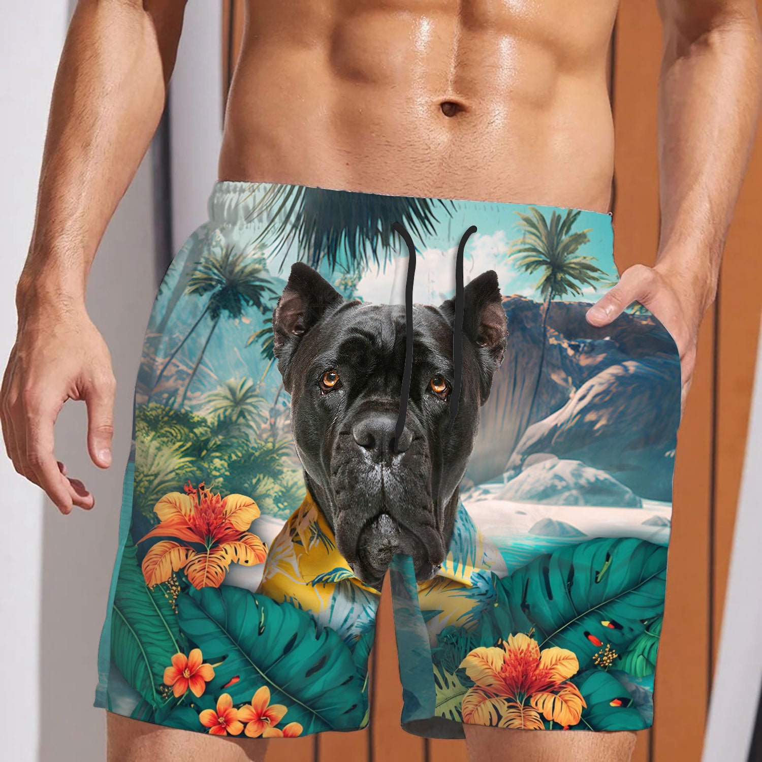 Cane Corso - 3D Men's Beach Short