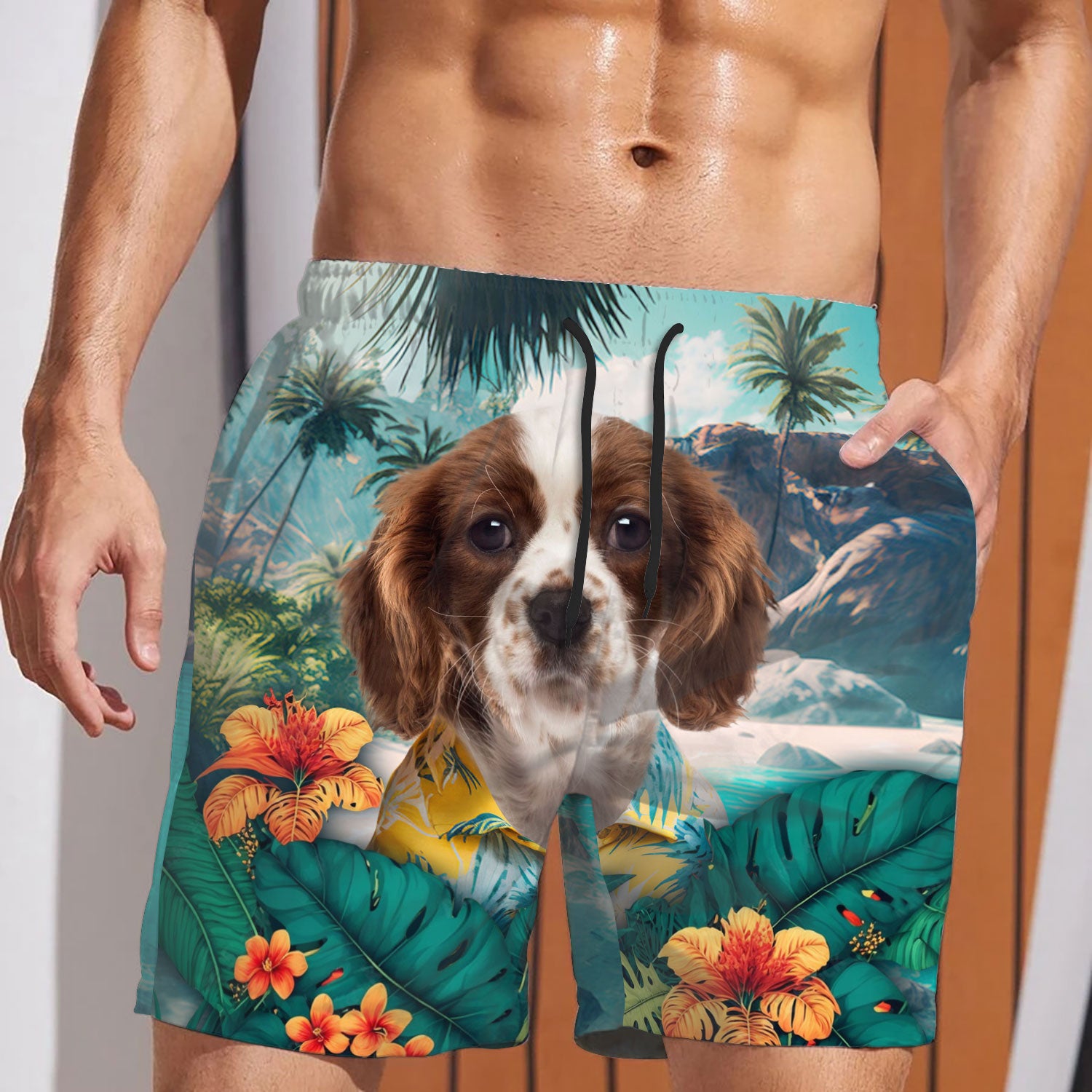 Cavalier King Charles Spaniel - 3D Men's Beach Short