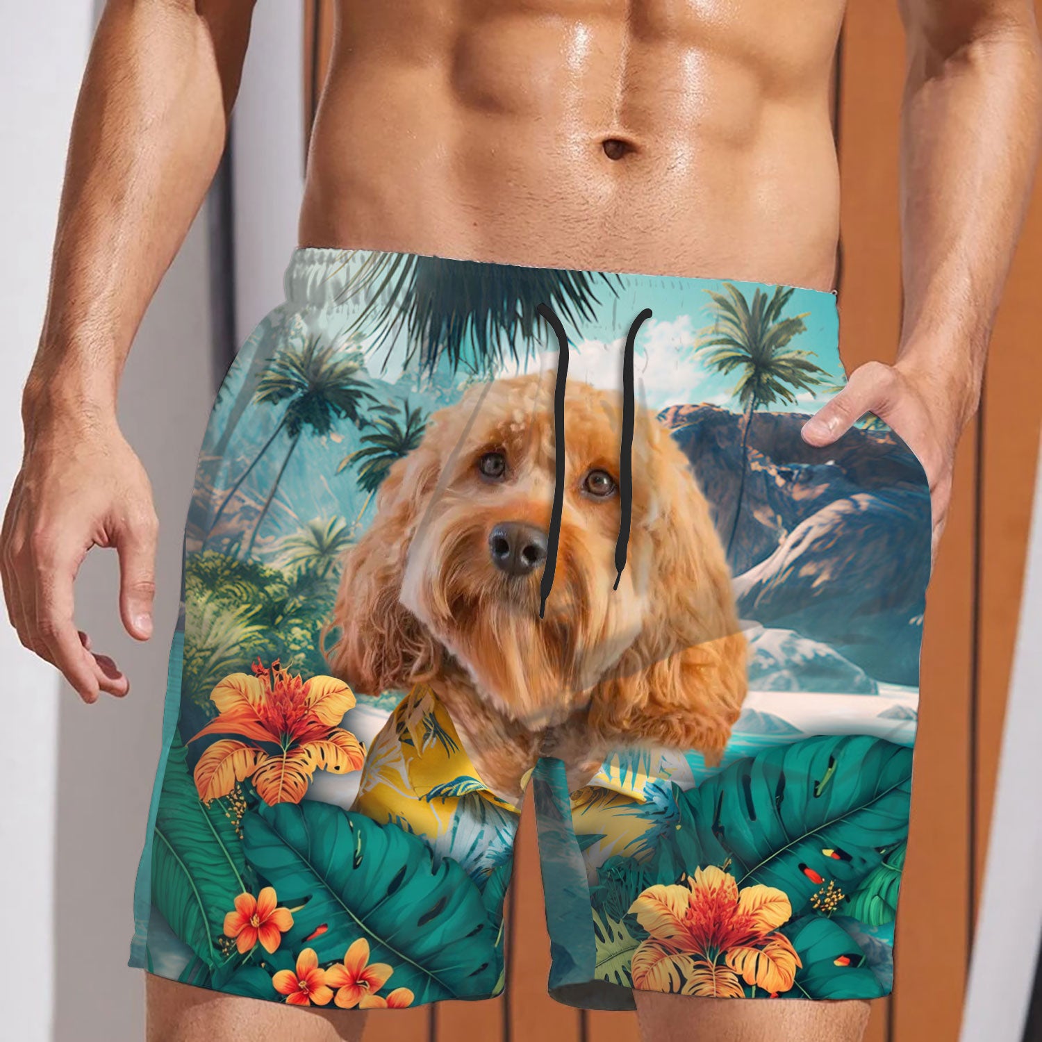 Cavapoo - 3D Men's Beach Short