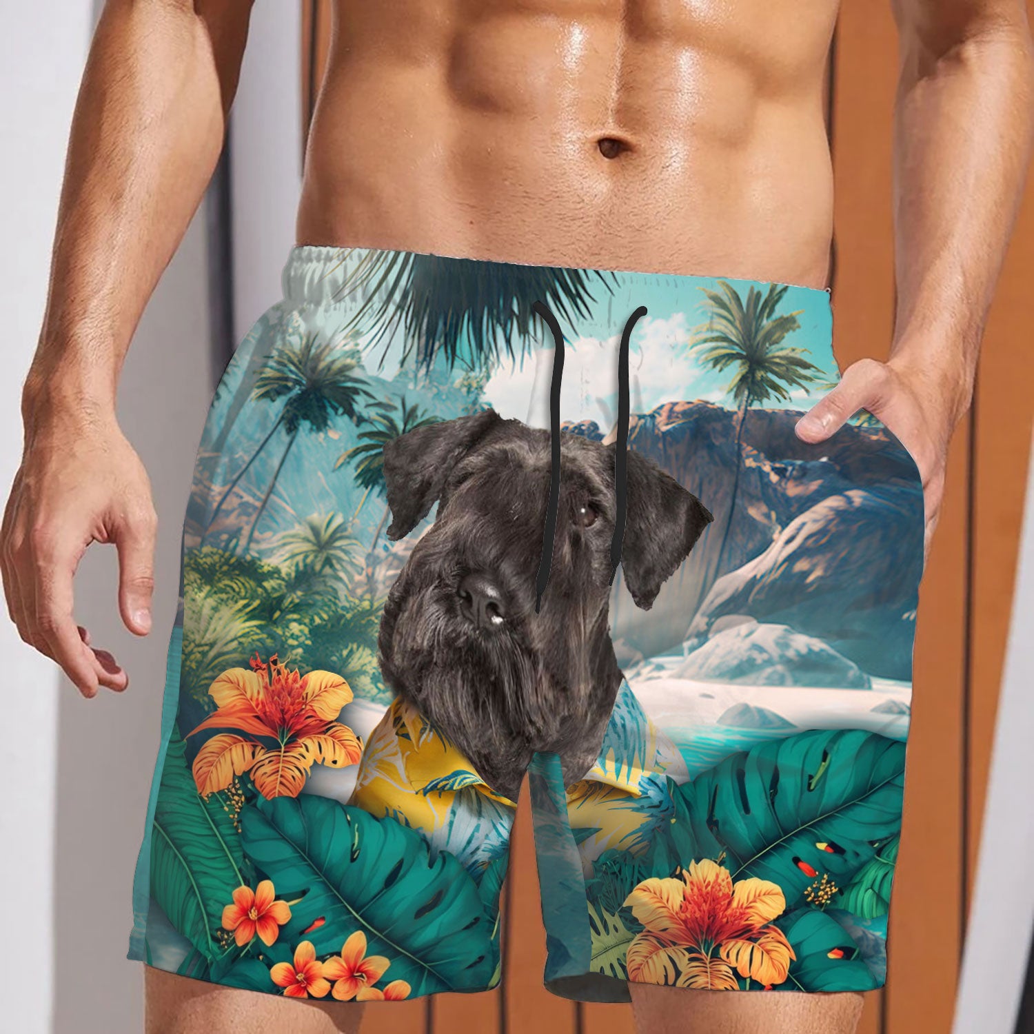 Cesky Terrier - 3D Men's Beach Short