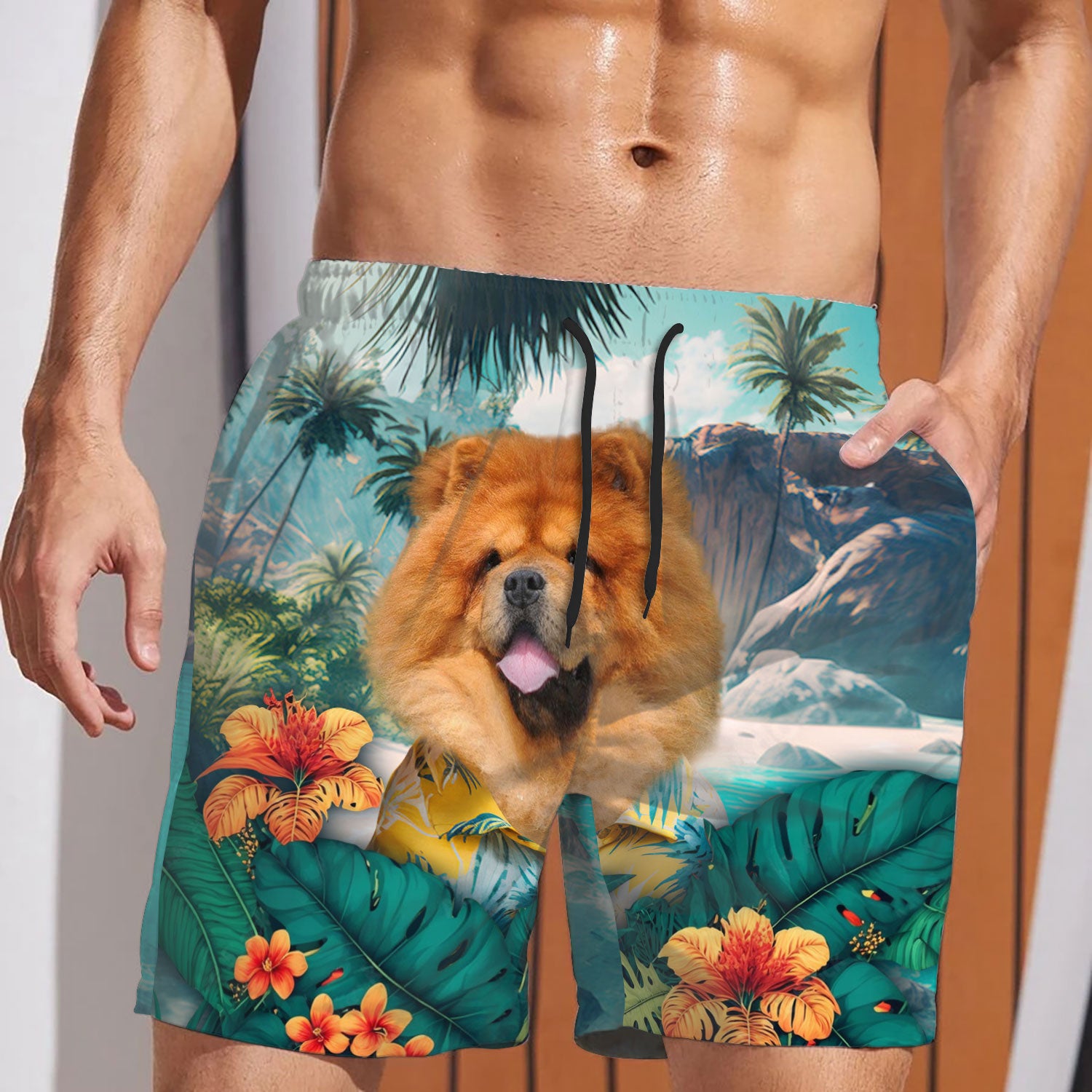Chow Chow - 3D Men's Beach Short