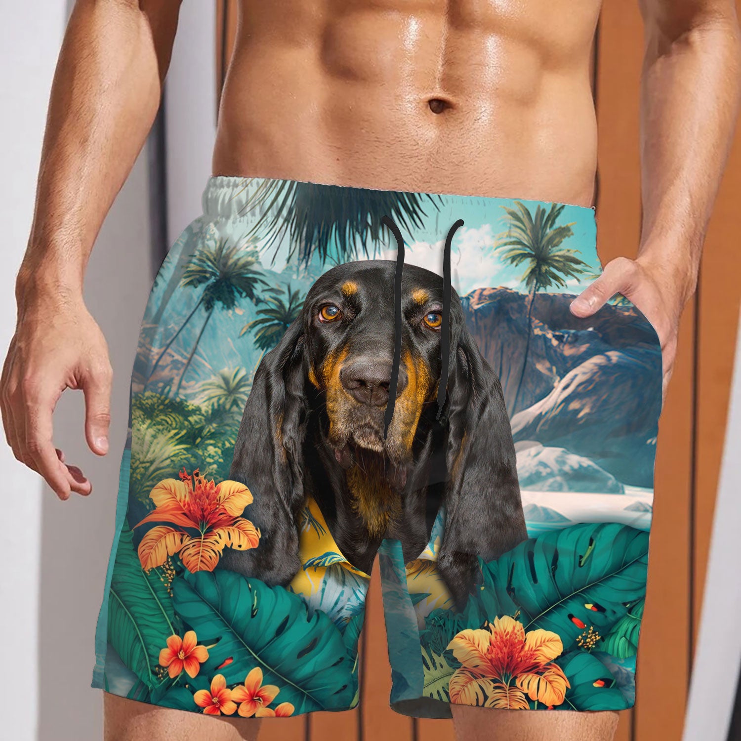 Coonhound - 3D Men's Beach Short