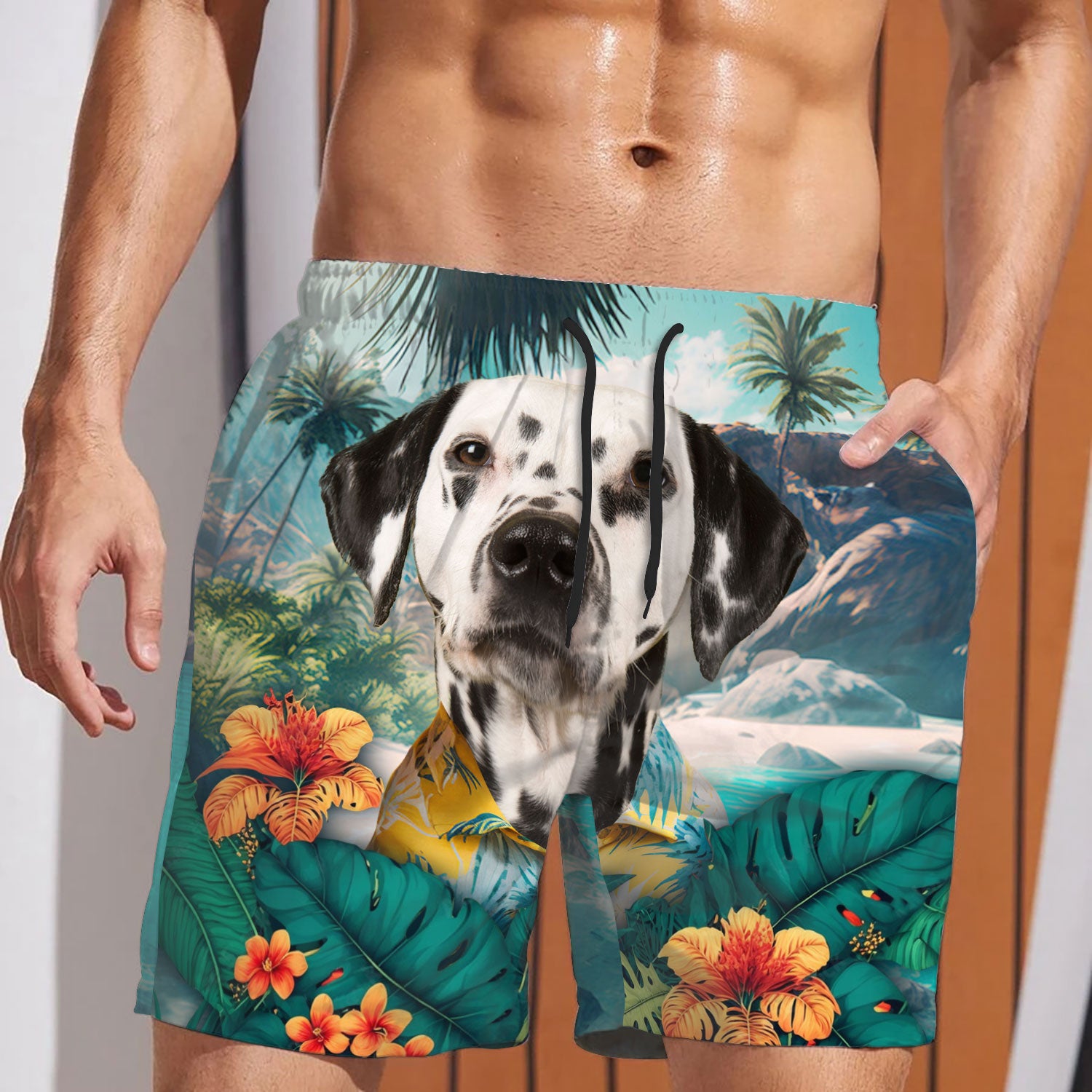 Dalmatian - 3D Men's Beach Short