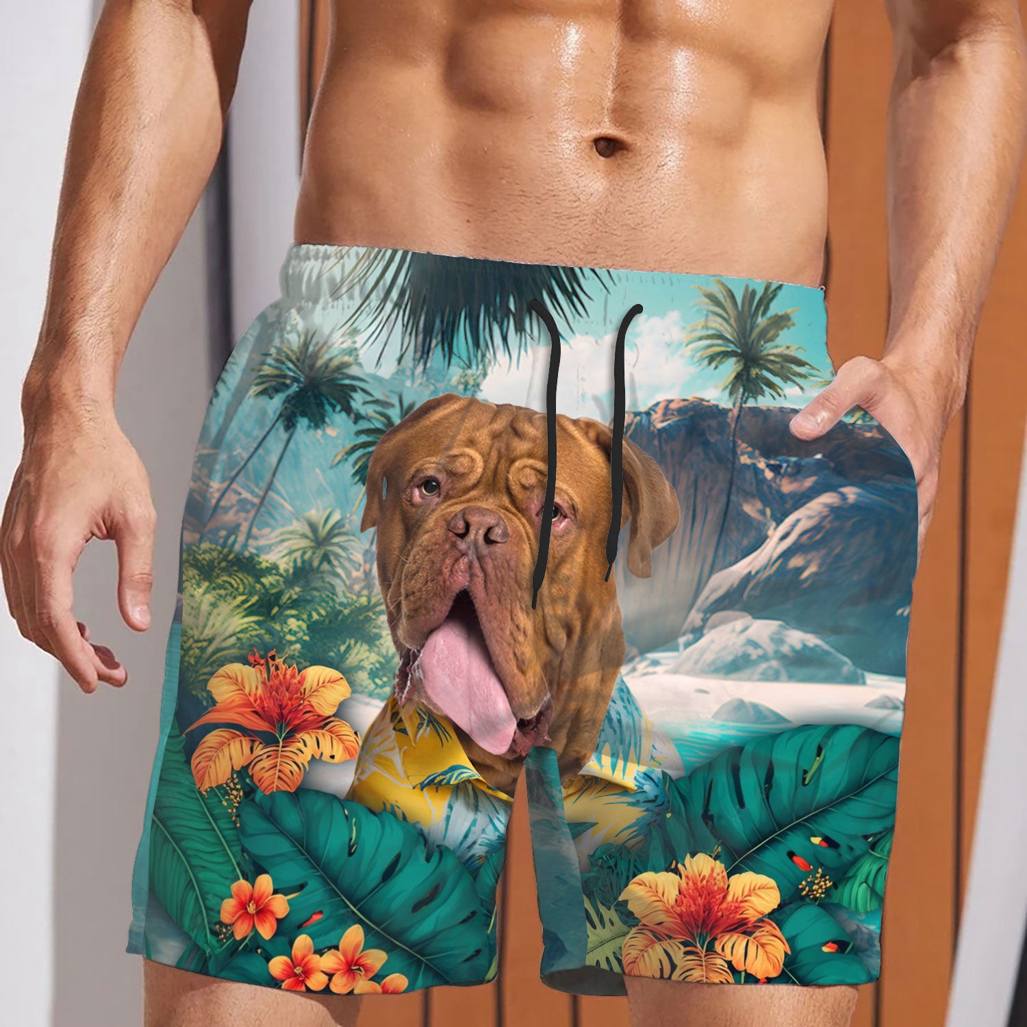 Dogue de Bordeaux - 3D Men's Beach Short