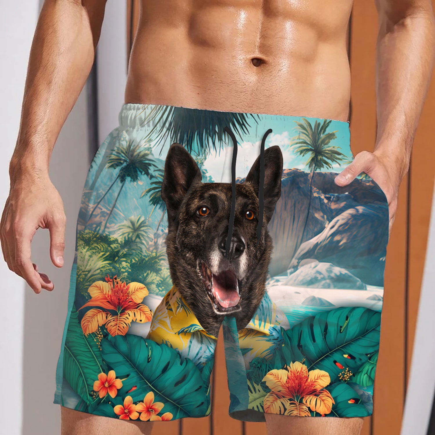 Dutch Shepherd - 3D Men's Beach Short