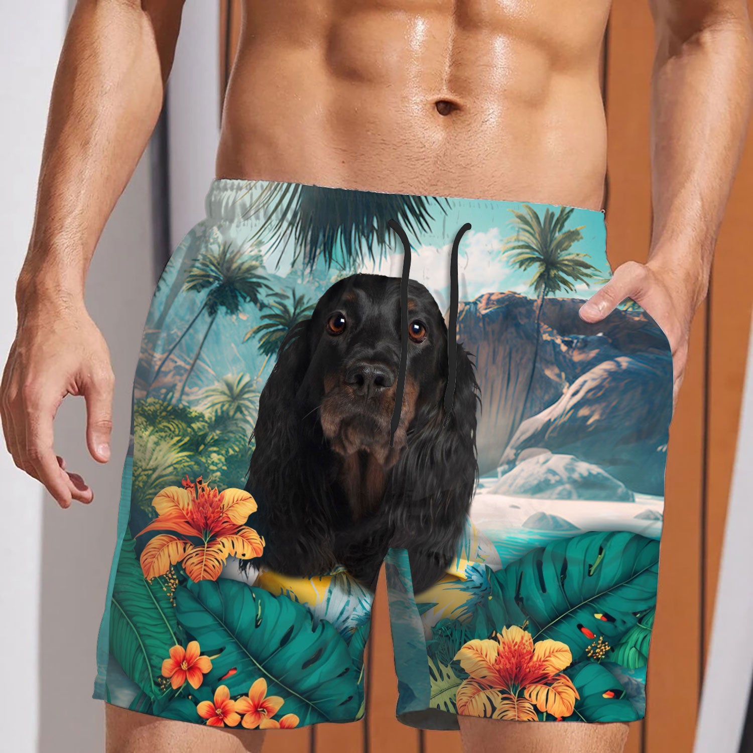 Gordon Setter - 3D Men's Beach Short