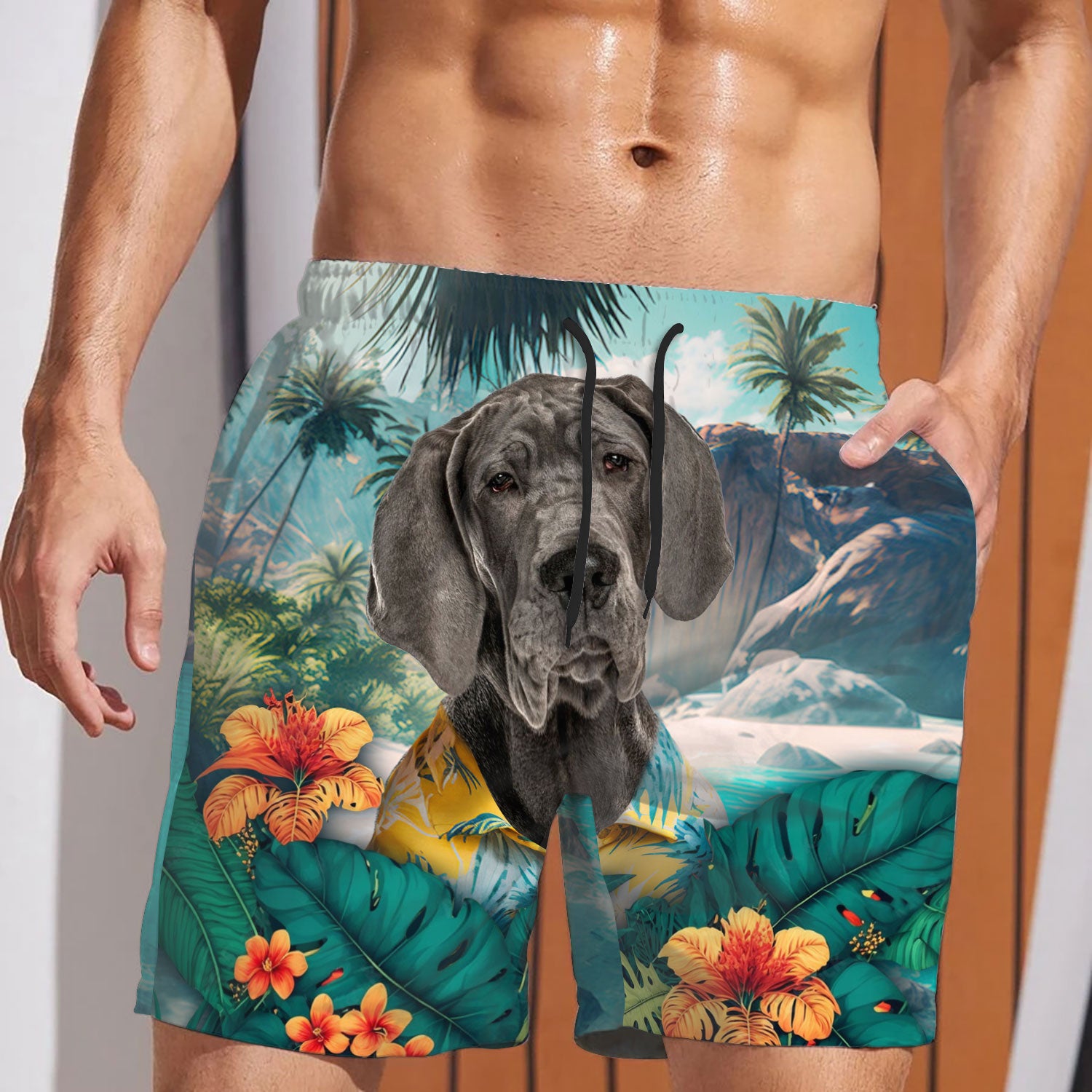 Great Dane - 3D Men's Beach Short