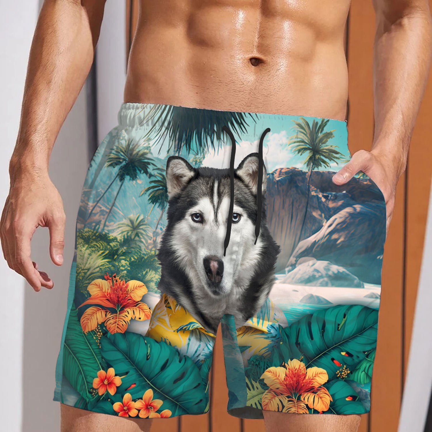 Husky - 3D Men's Beach Short