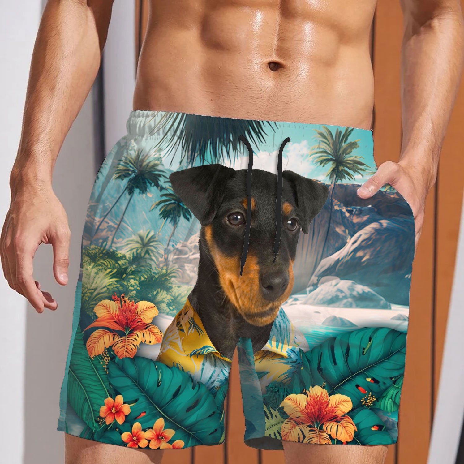 Jagdterrier - 3D Men's Beach Short