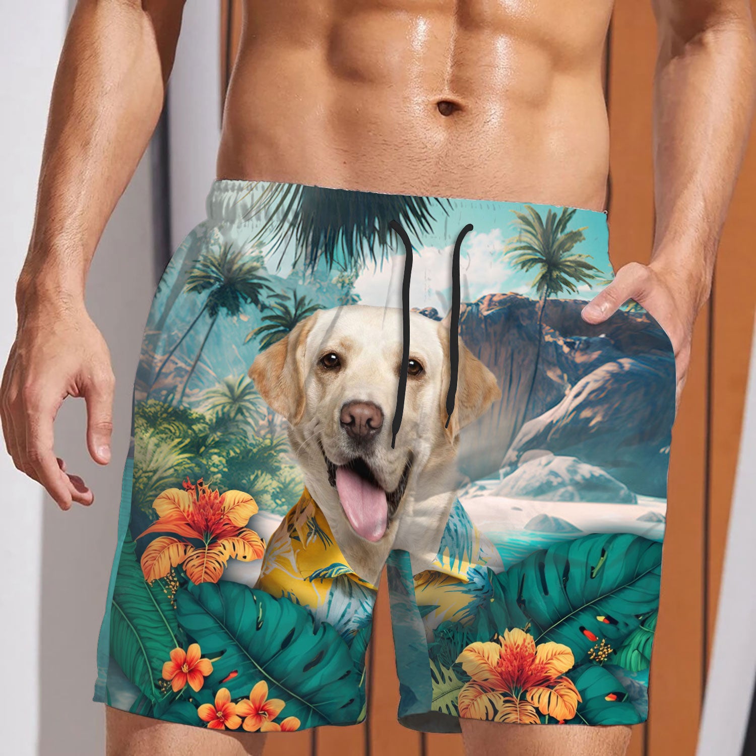 Labrador Retriever - 3D Men's Beach Short