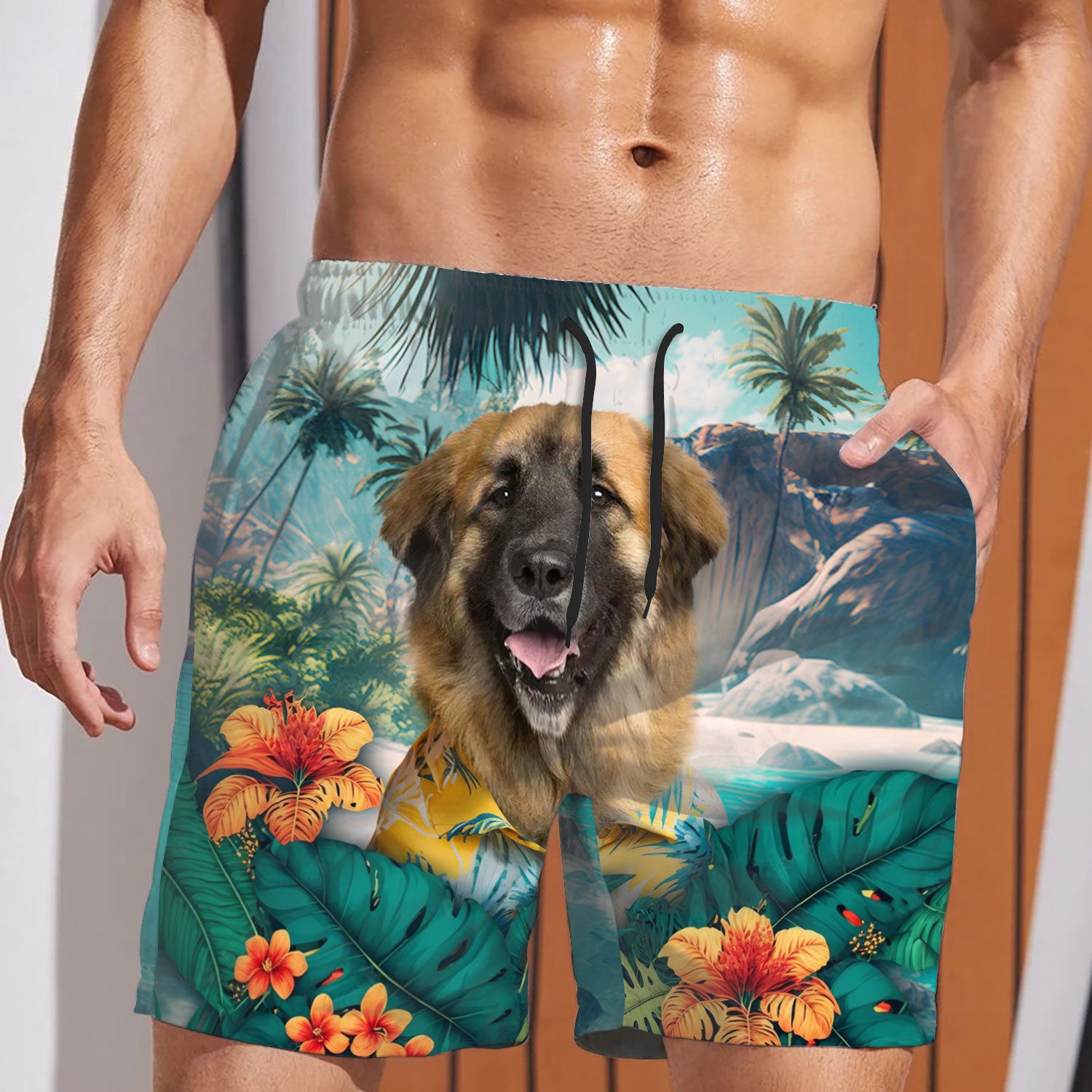 Leonberger - 3D Men's Beach Short