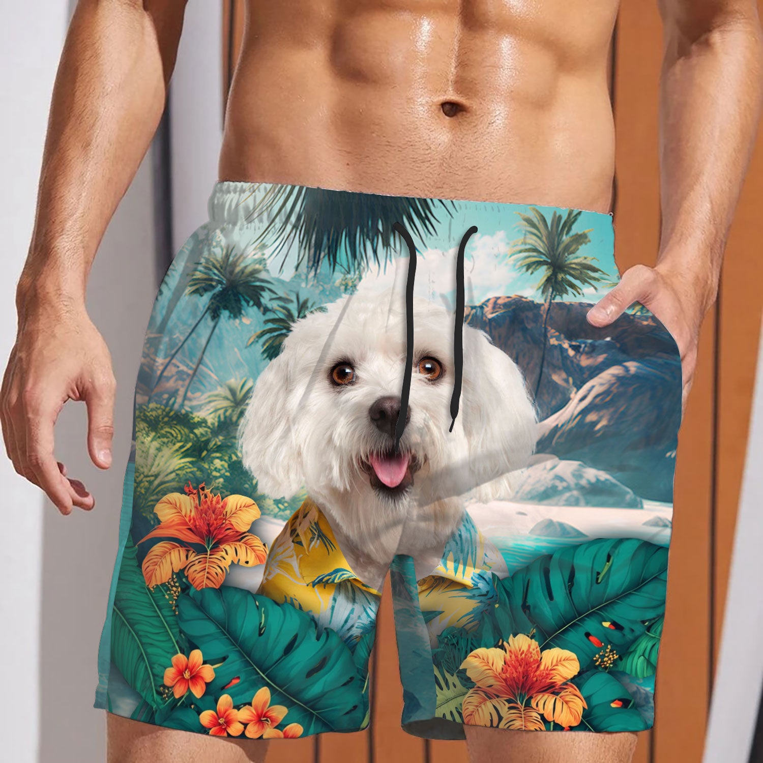 Maltese - 3D Men's Beach Short