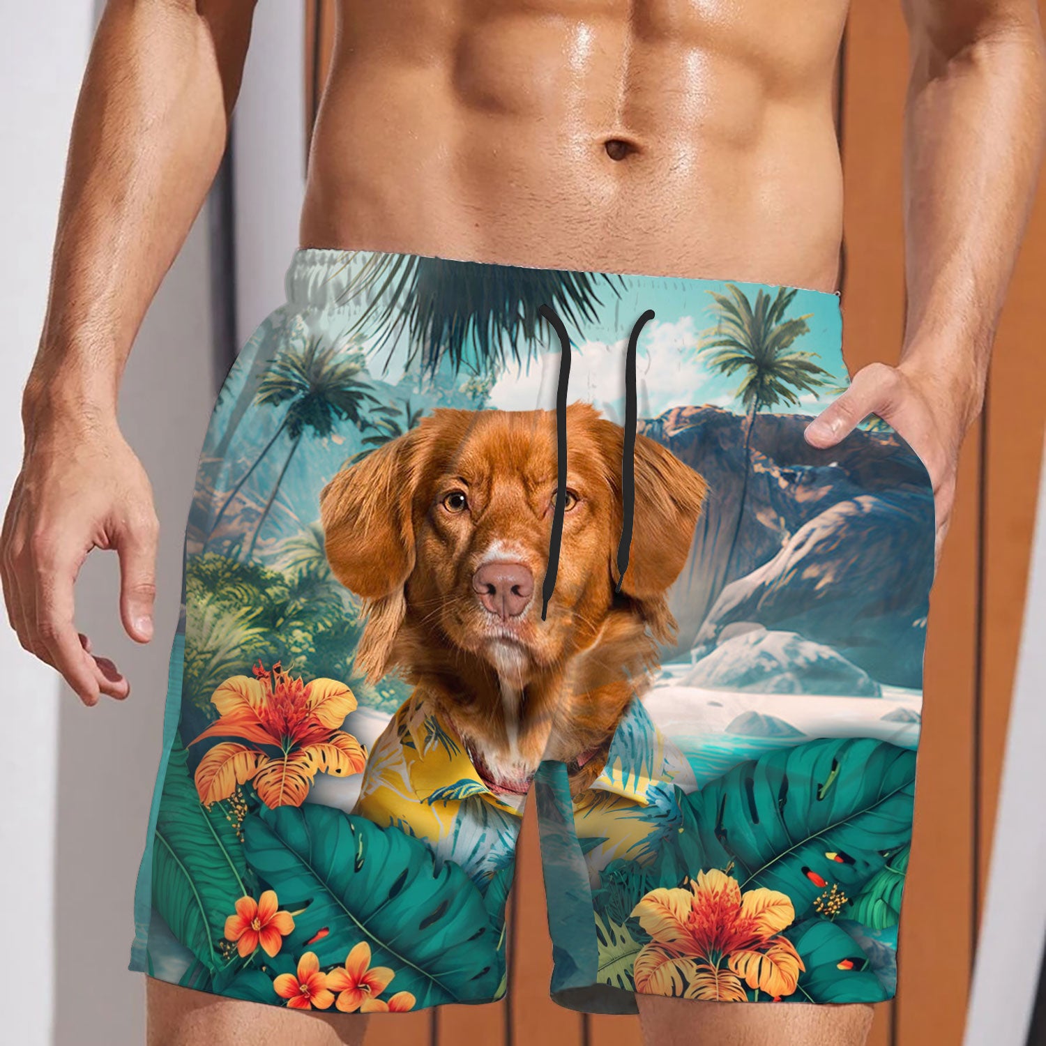Nova Scotia Duck Tolling Retriever - 3D Men's Beach Short