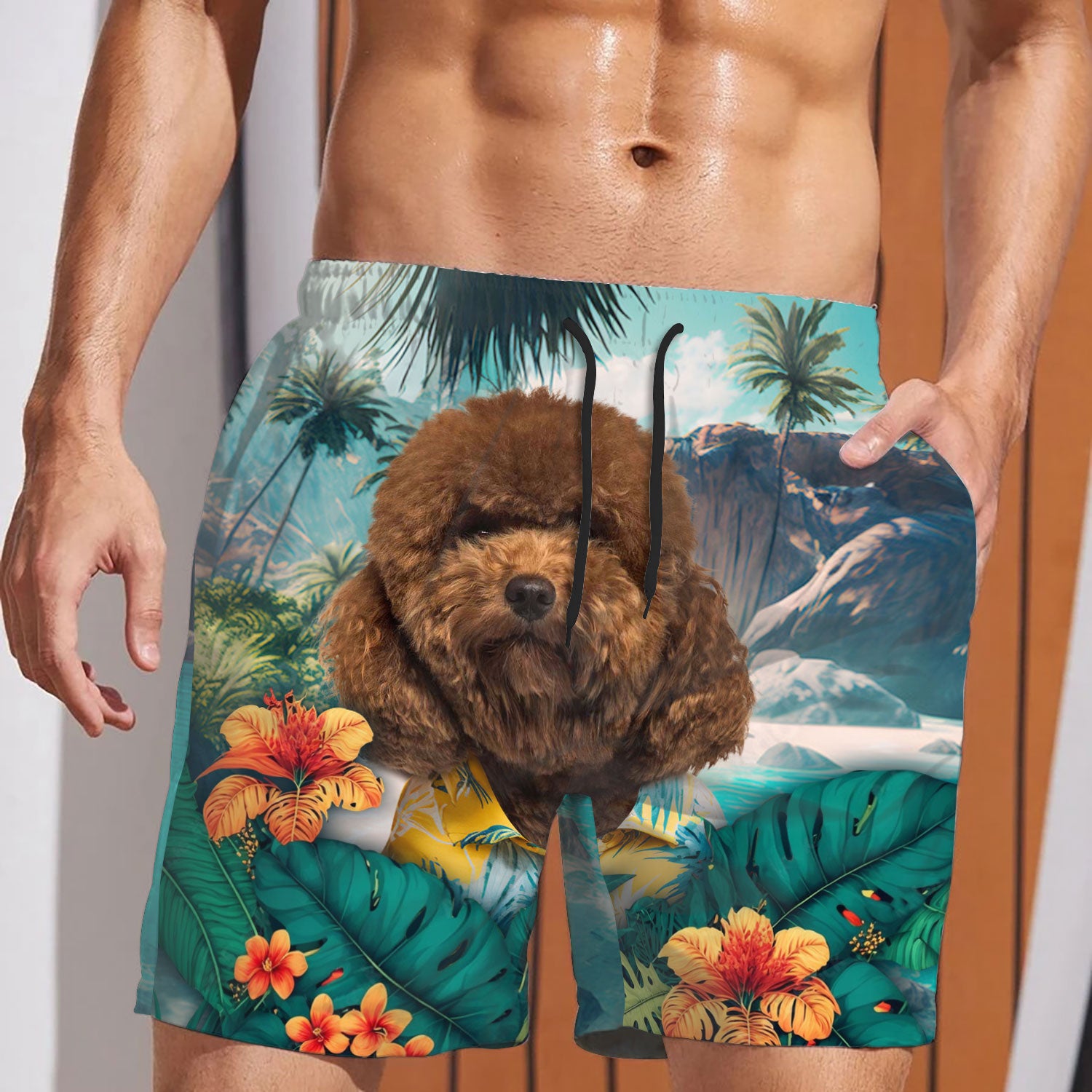 Poodle - 3D Men's Beach Short