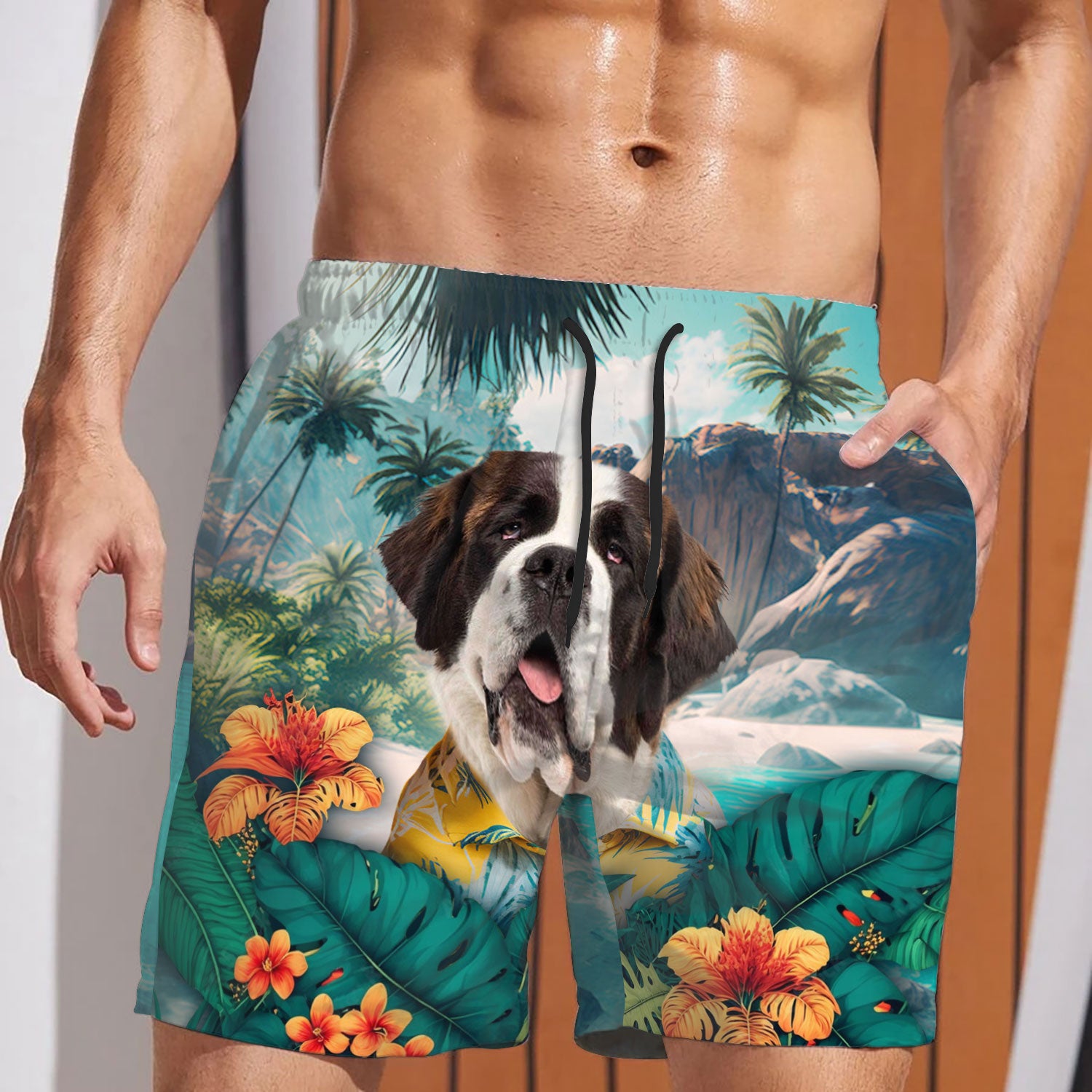 Saint Bernard - 3D Men's Beach Short