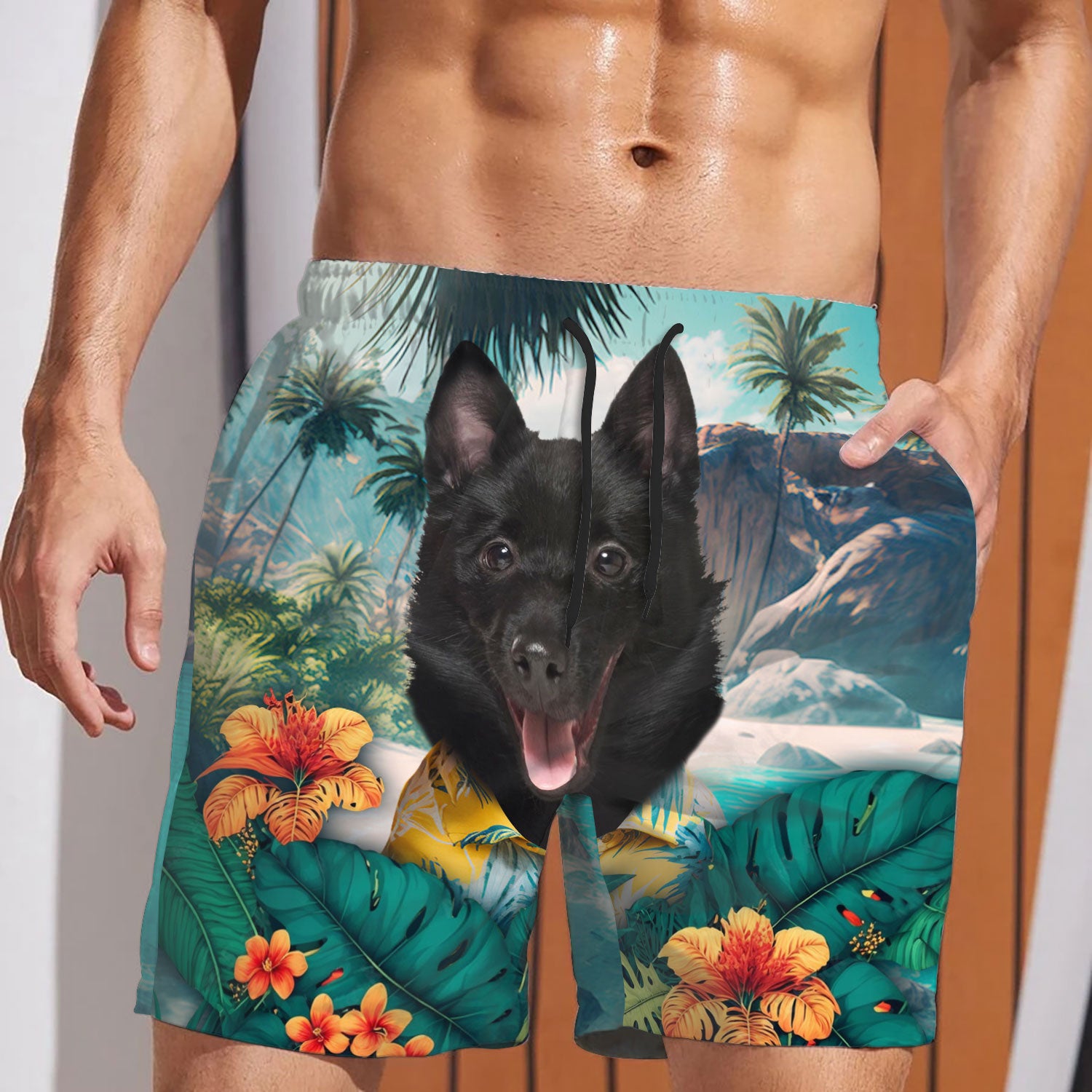 Schipperke - 3D Men's Beach Short