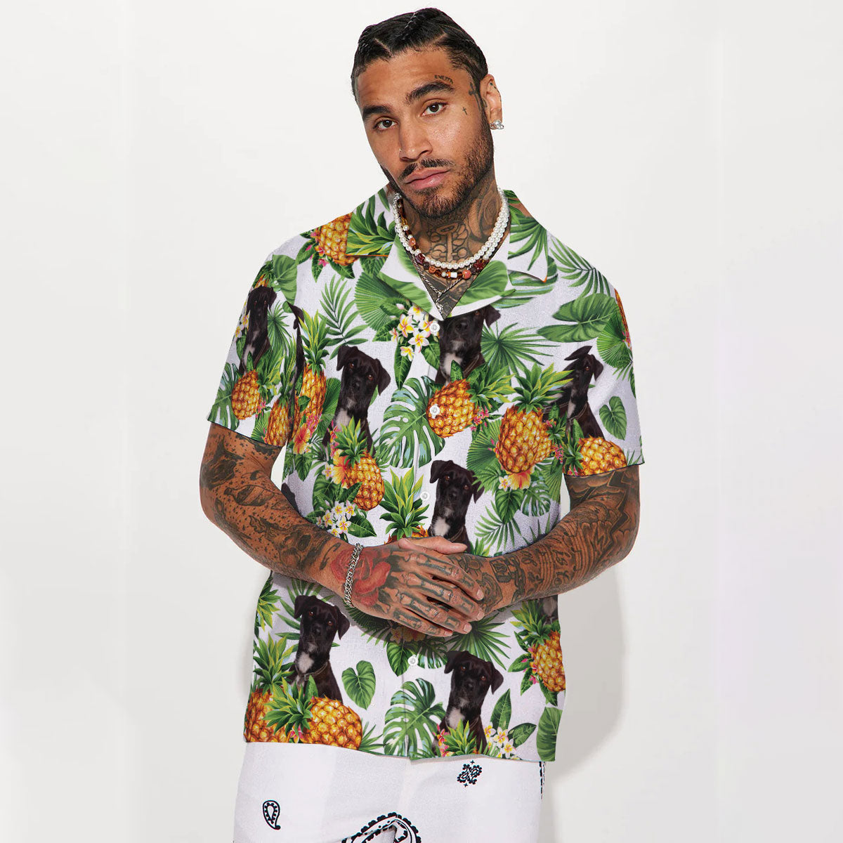 Patterdale Terrier - Tropical Pattern Hawaiian Shirt