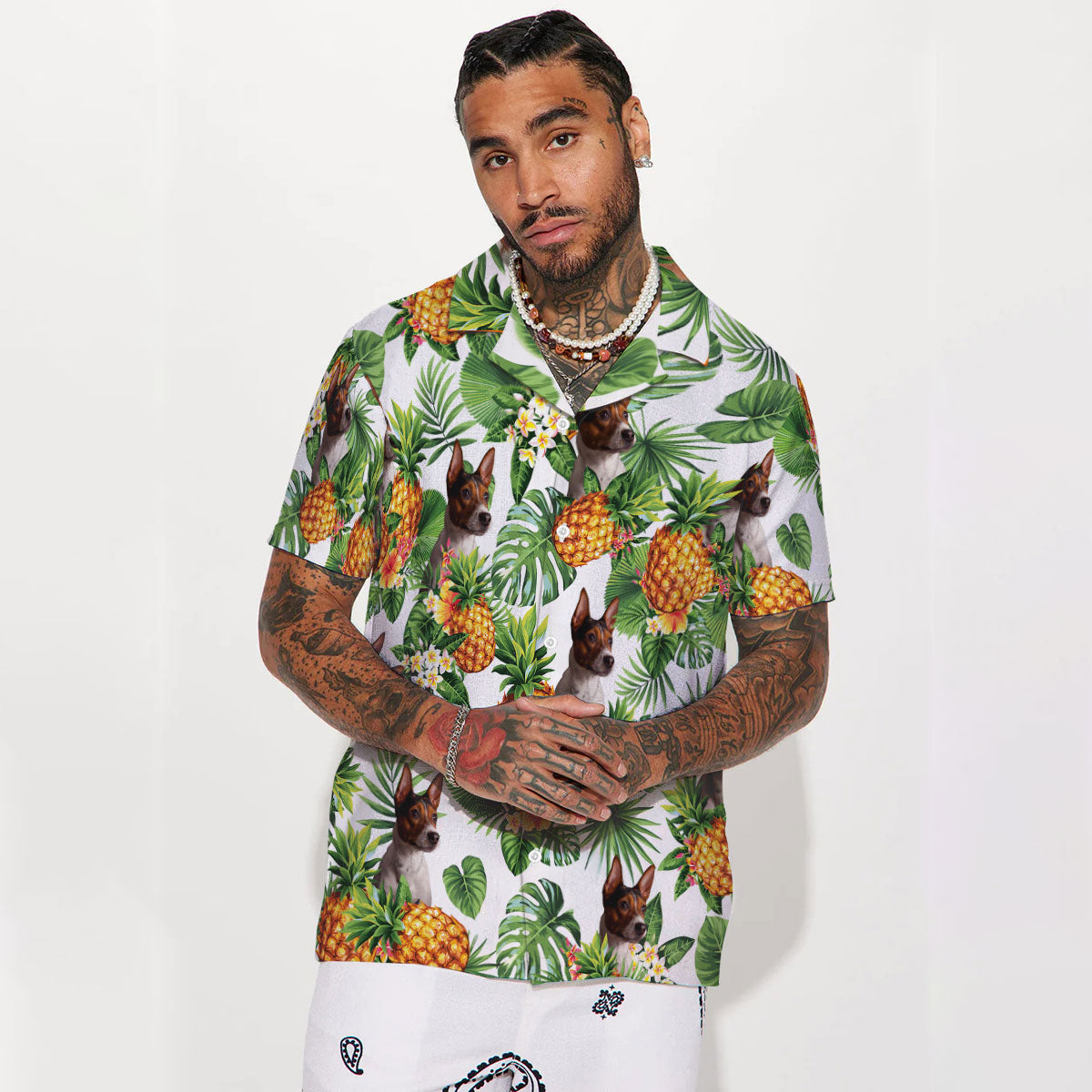 Rat Terrier - Tropical Pattern Hawaiian Shirt
