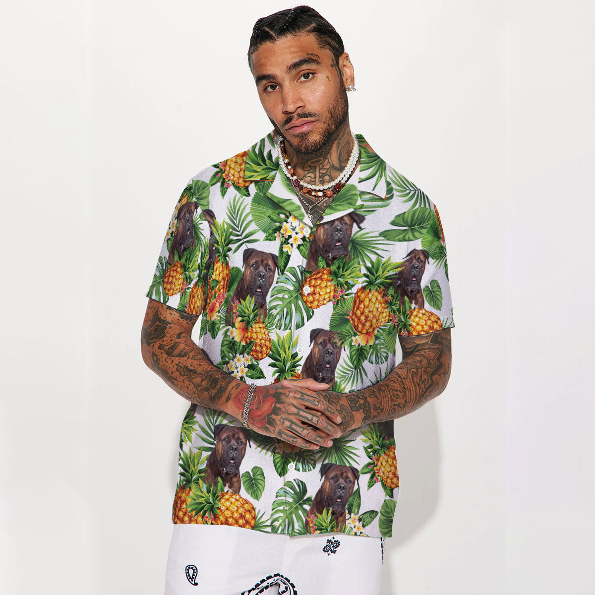 Bullmastiff - Tropical Pattern Hawaiian Shirt