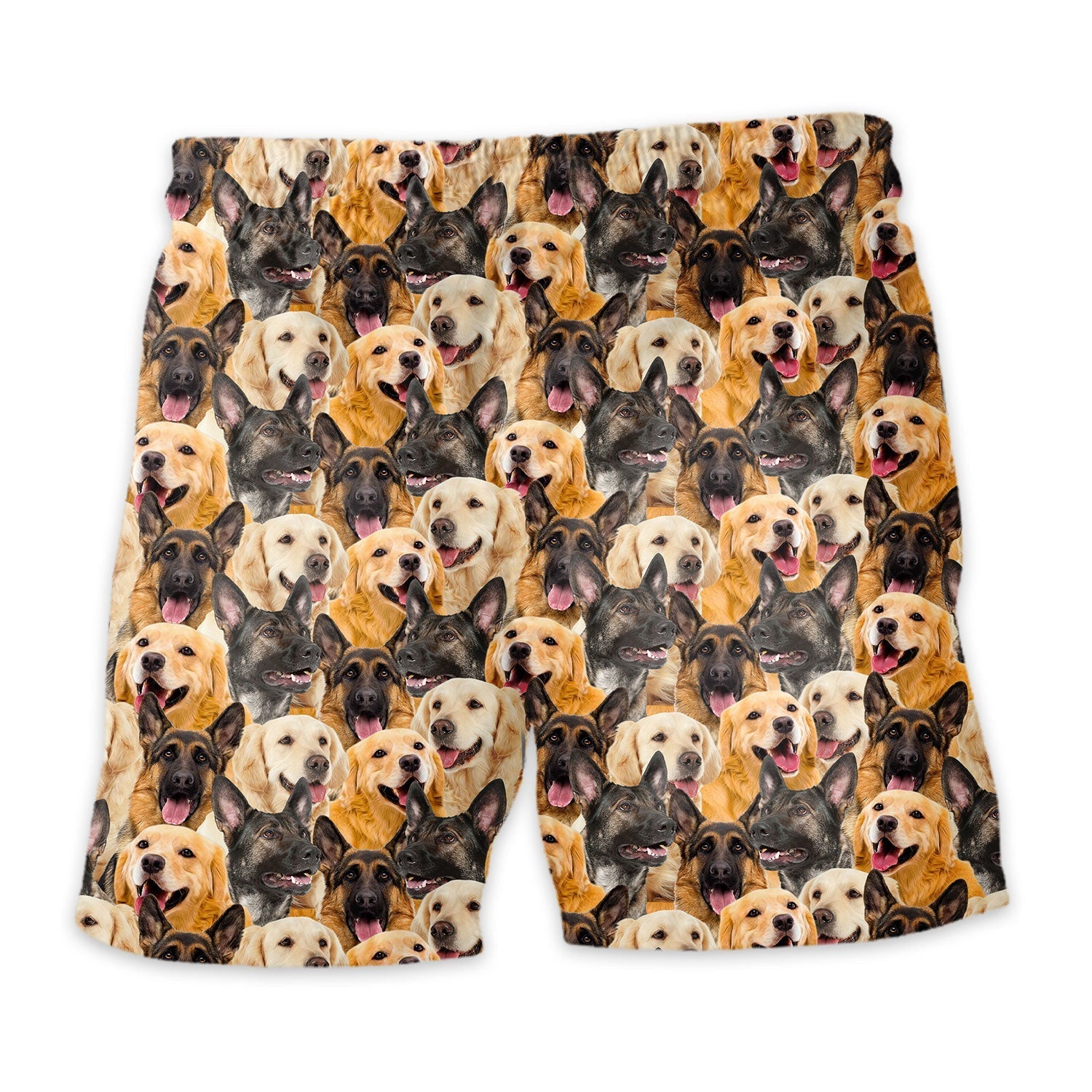 German Shepard - Golden Retriever Full Face Hawaiian Shirt & Short