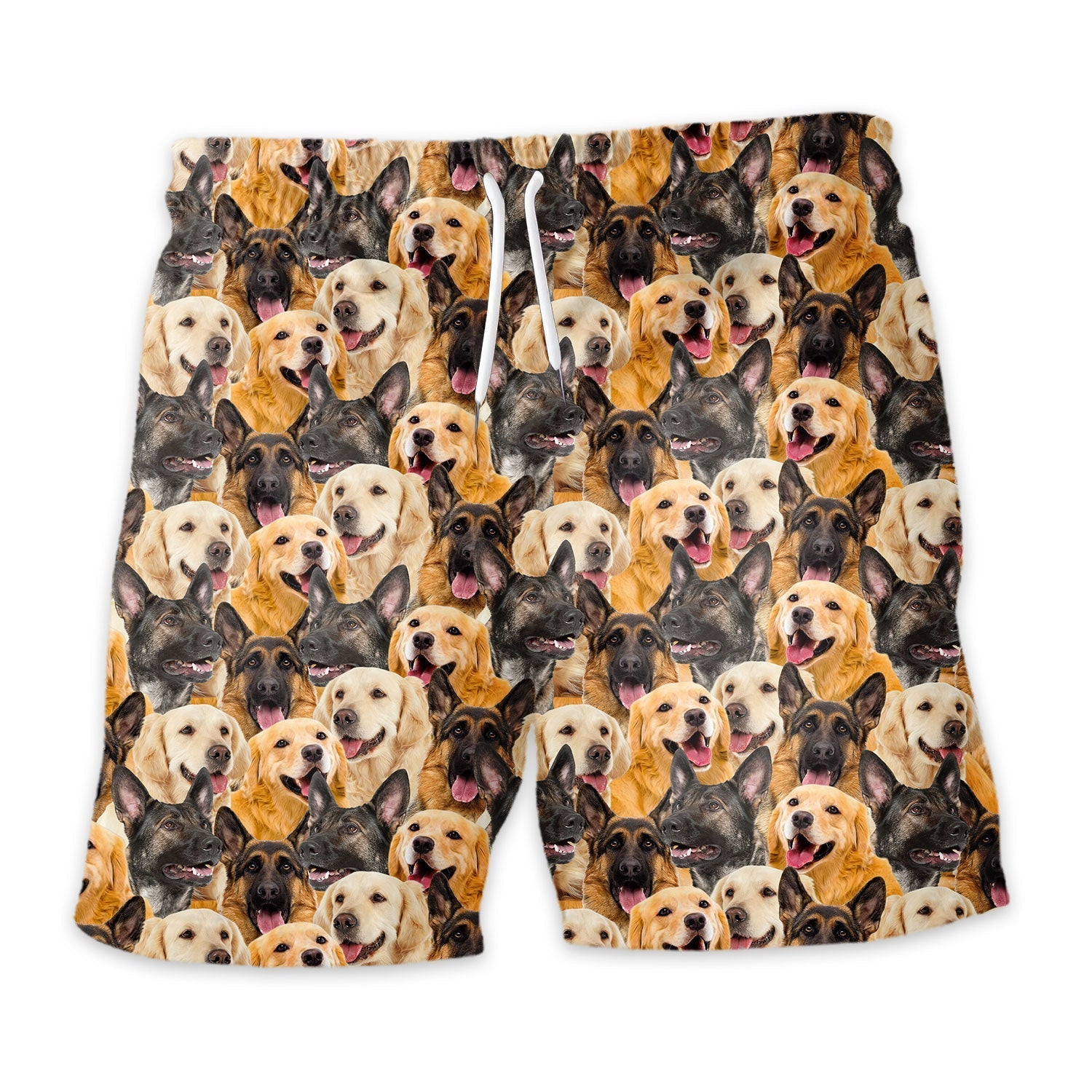 German Shepard - Golden Retriever Full Face Hawaiian Shirt & Short